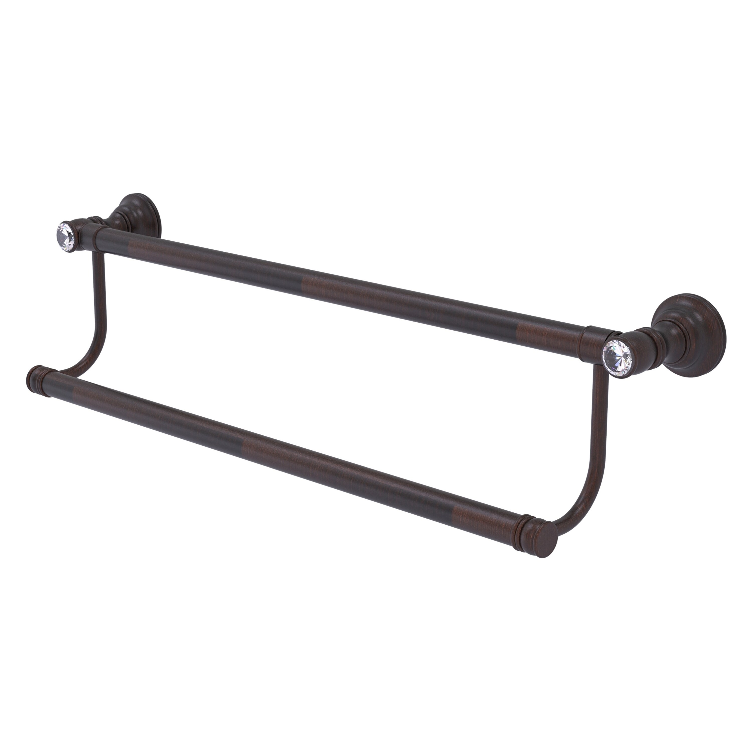 Allied Brass CC-72-36-VB Carolina Crystal 36-in double Venetian Bronze Wall mount Double Towel Bar
