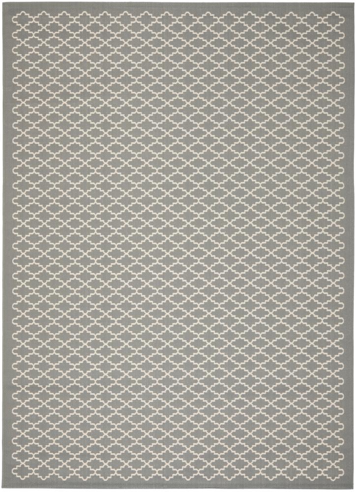 Safavieh CY6919-246-9 Courtyard Watling 9 x 12 (ft) Loomed Polypropylene Anthracite/Beige Rectangular Indoor/Outdoor Trellis Coastal Area rug