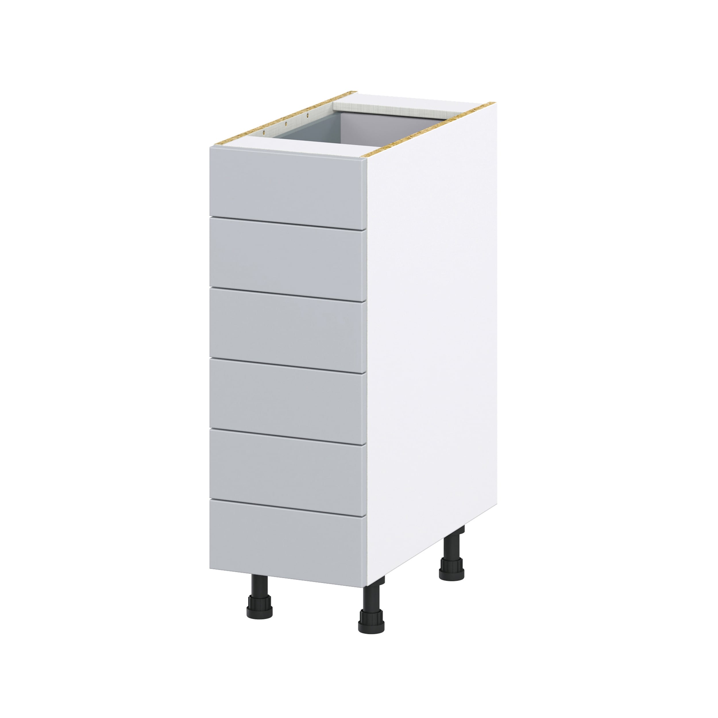 Hugo&Borg Charlesberg 12-in W x 34.5-in H x 24-in D Gray 4-Drawer Base Fully Assembled Cabinet (Recessed Panel Style)