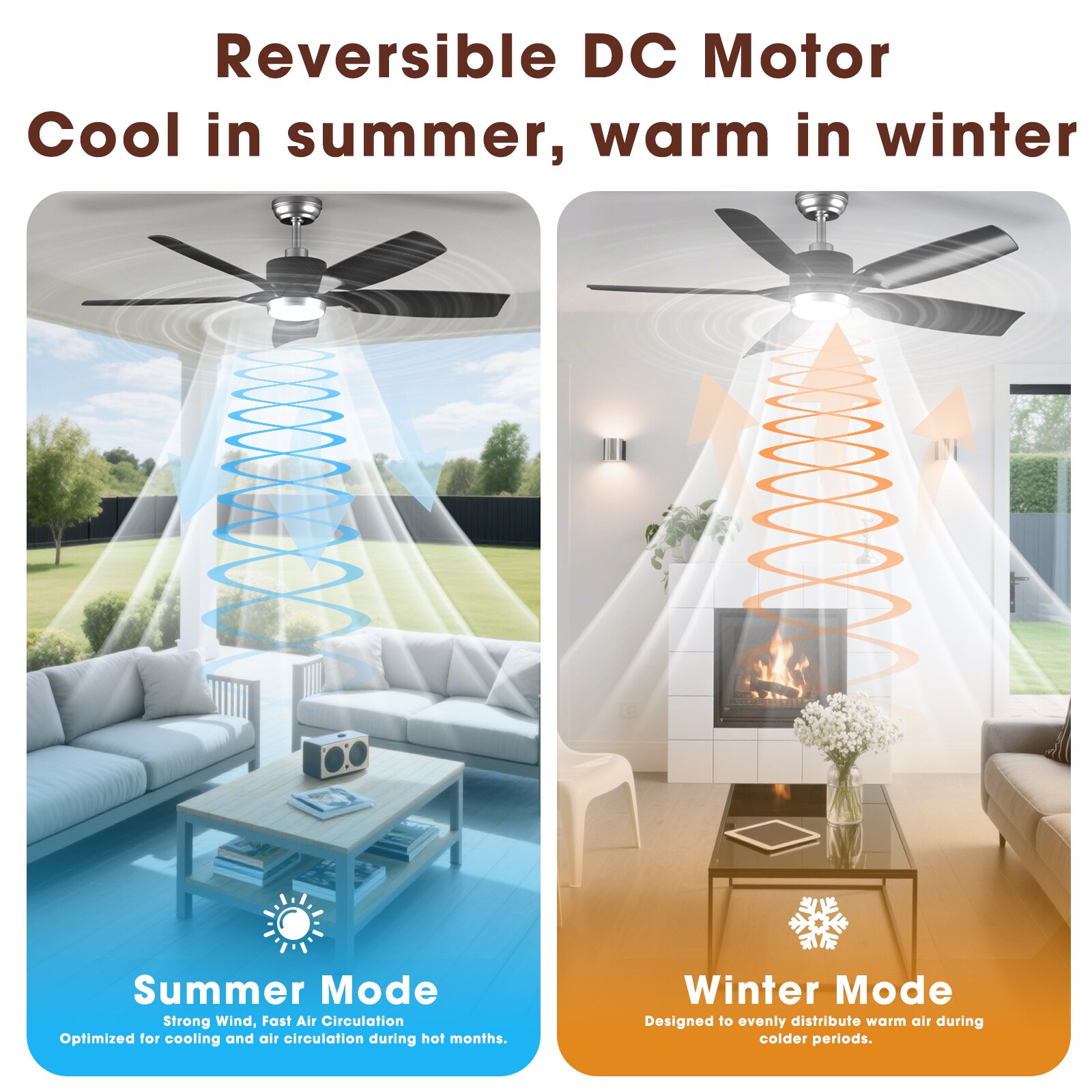 COWSAR LSCF-FL9267-BLACK Ceiling-Fans - View #3