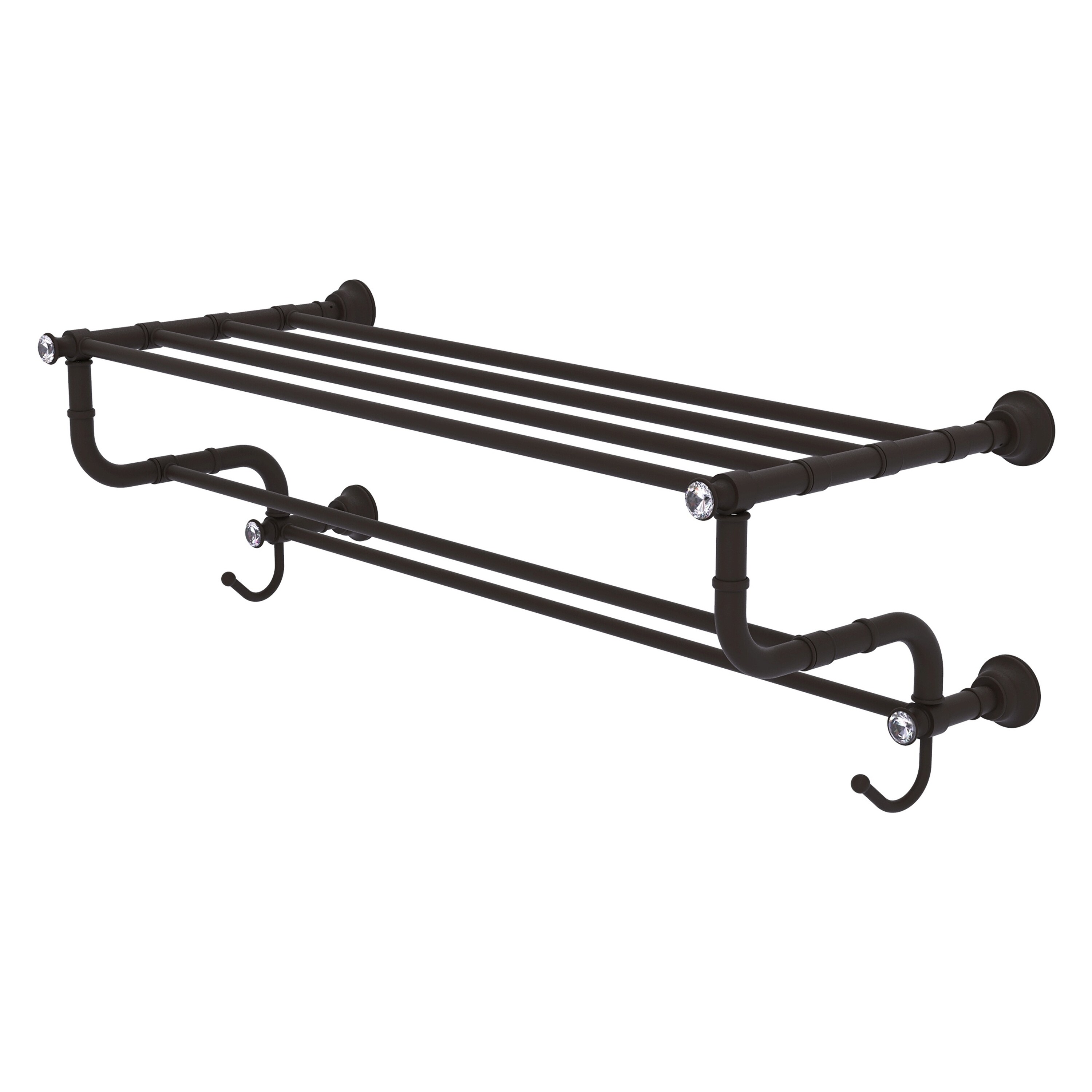 Allied Brass Carolina Crystal Oil Rubbed Bronze Wall Mount Towel Rack ...