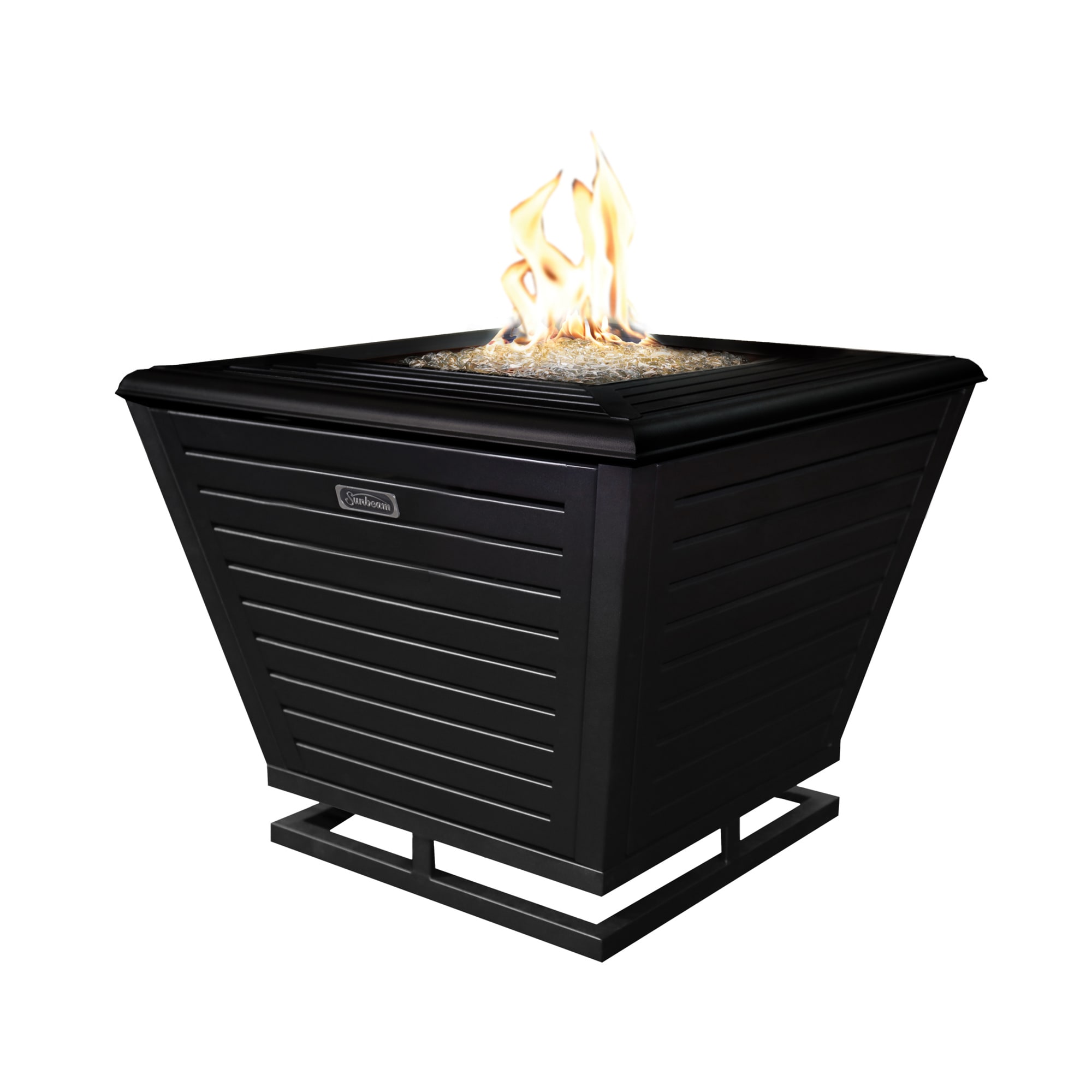 Sunbeam 9306 30-in W Black Steel Rectangle Liquid propane Fire pit table