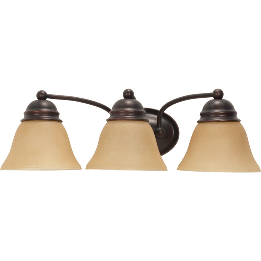  LW-SC527595 8-in 3-Light Mahogany Bronze Transitional Vanity Light Bar
