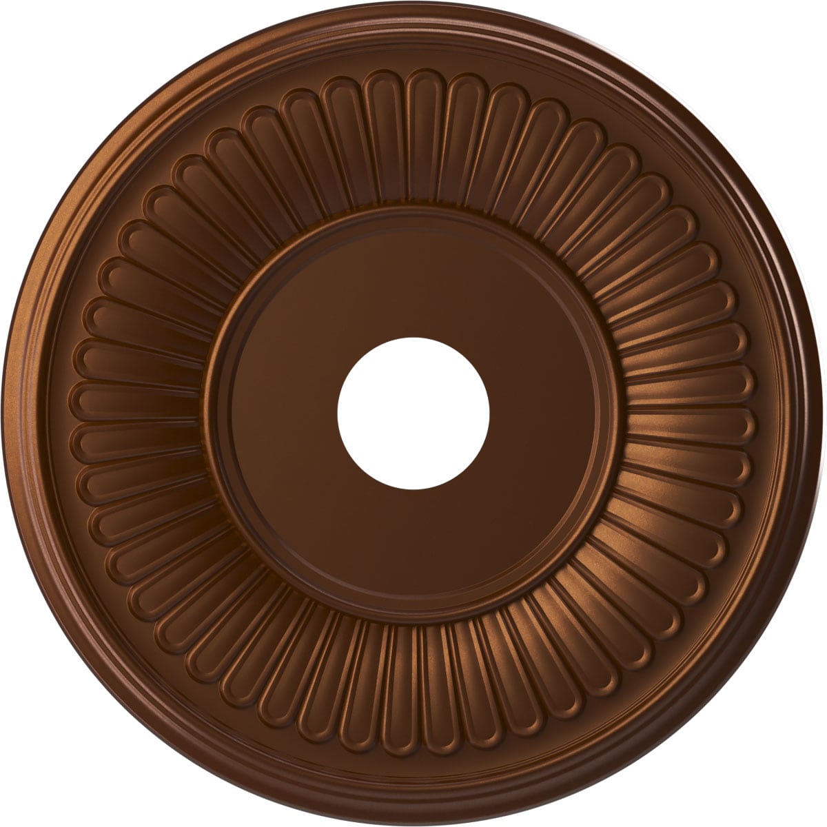 Ekena Millwork CMP19BECDC Berkshire Thermoformed 19-Inches W x 19-Inches L Painted Metallic Dark Copper PVC Whole Ceiling Medallion