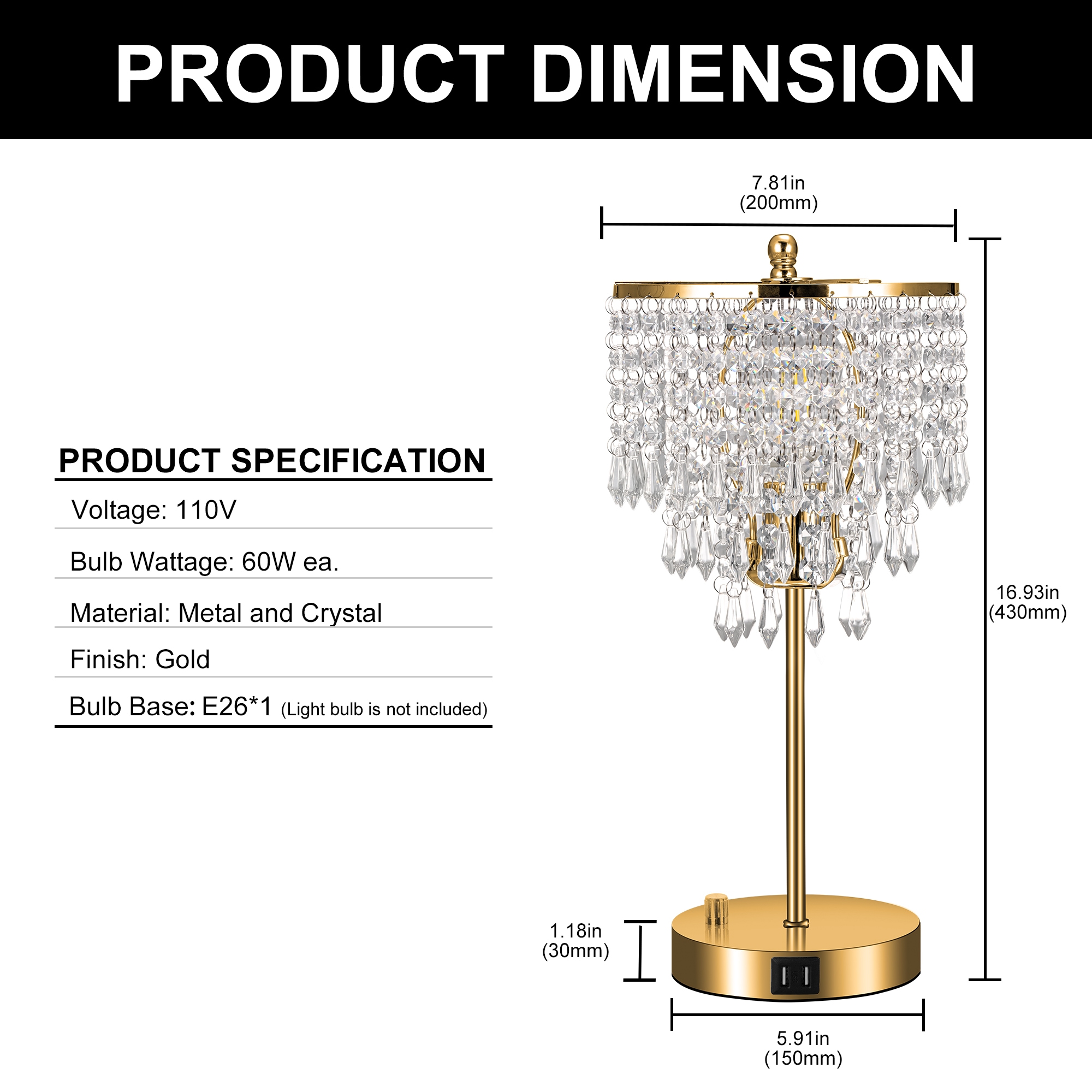 YANSUN LA-MY-TD01301AGD-11 Table-Lamps - View #3