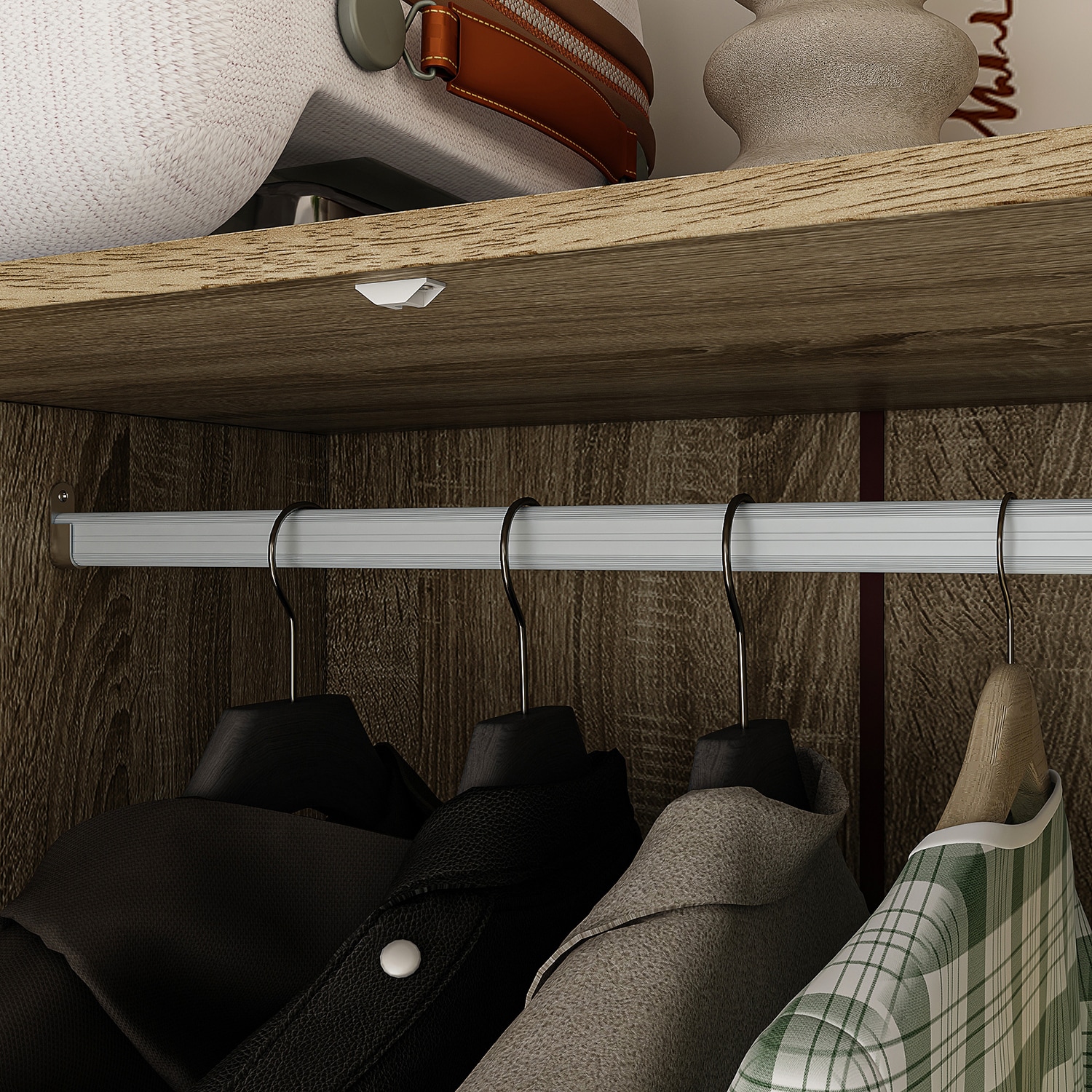FUFU&GAGA 4-Door Wardrobe Closet with 5 Drawers, Spacious