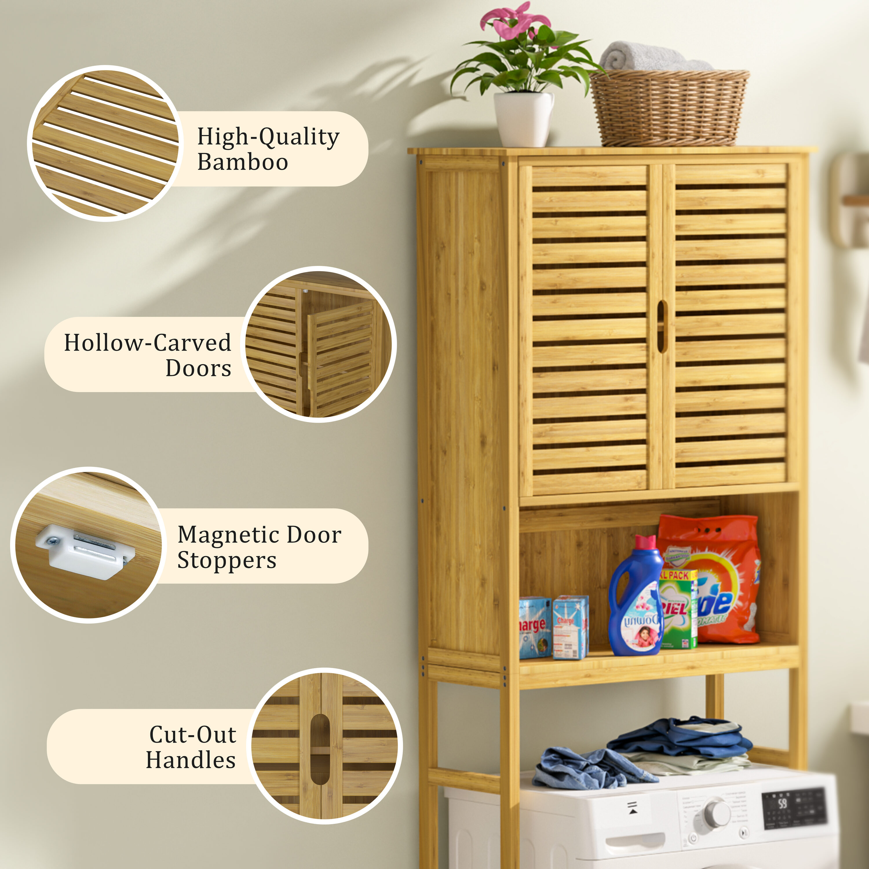 VEIKOUS BAMBOO TOILET -02 etageres - View #6