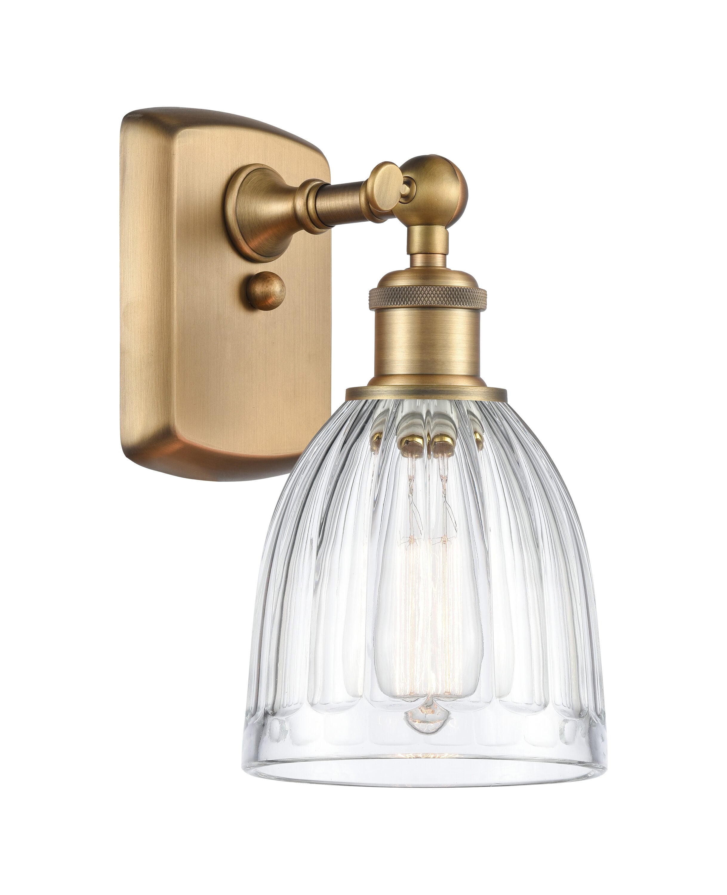 Innovations Lighting 516-1W-BB-G442 Brookfield 5.75-in W 1 -Light Brushed Brass Industrial Wall Sconce