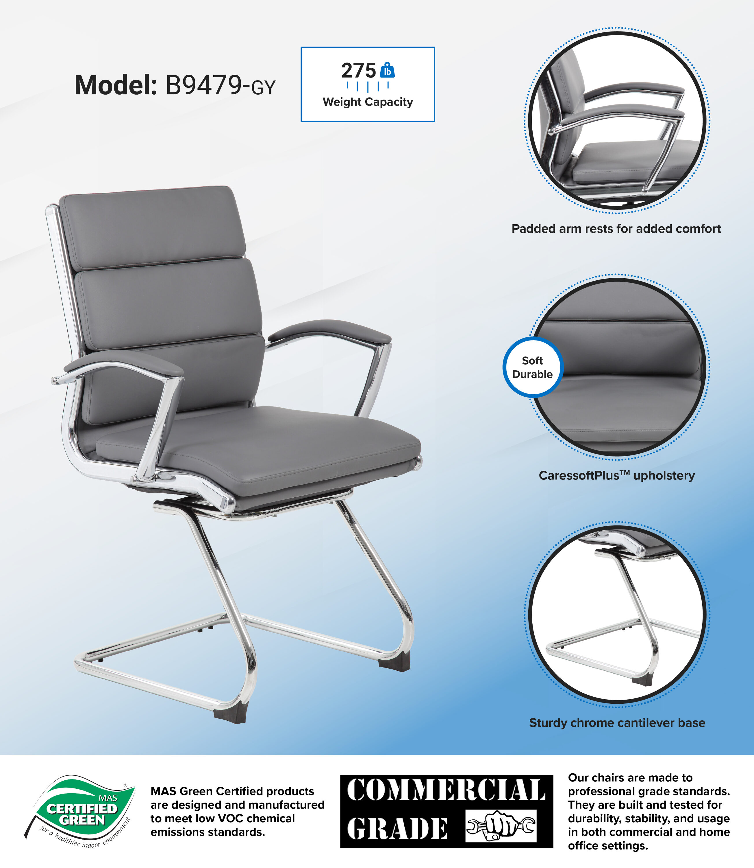 Boss Office Products B9479-GY Office-Chairs - View #6