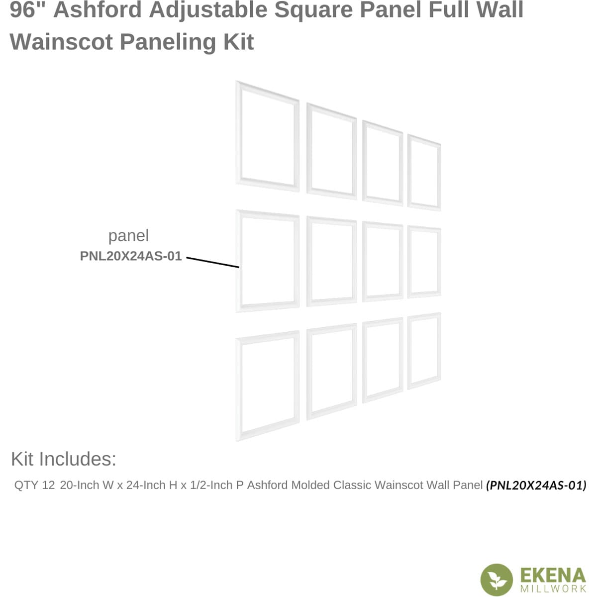 Ekena Millwork WPKUFW021P096 Wall-Panels - View #2