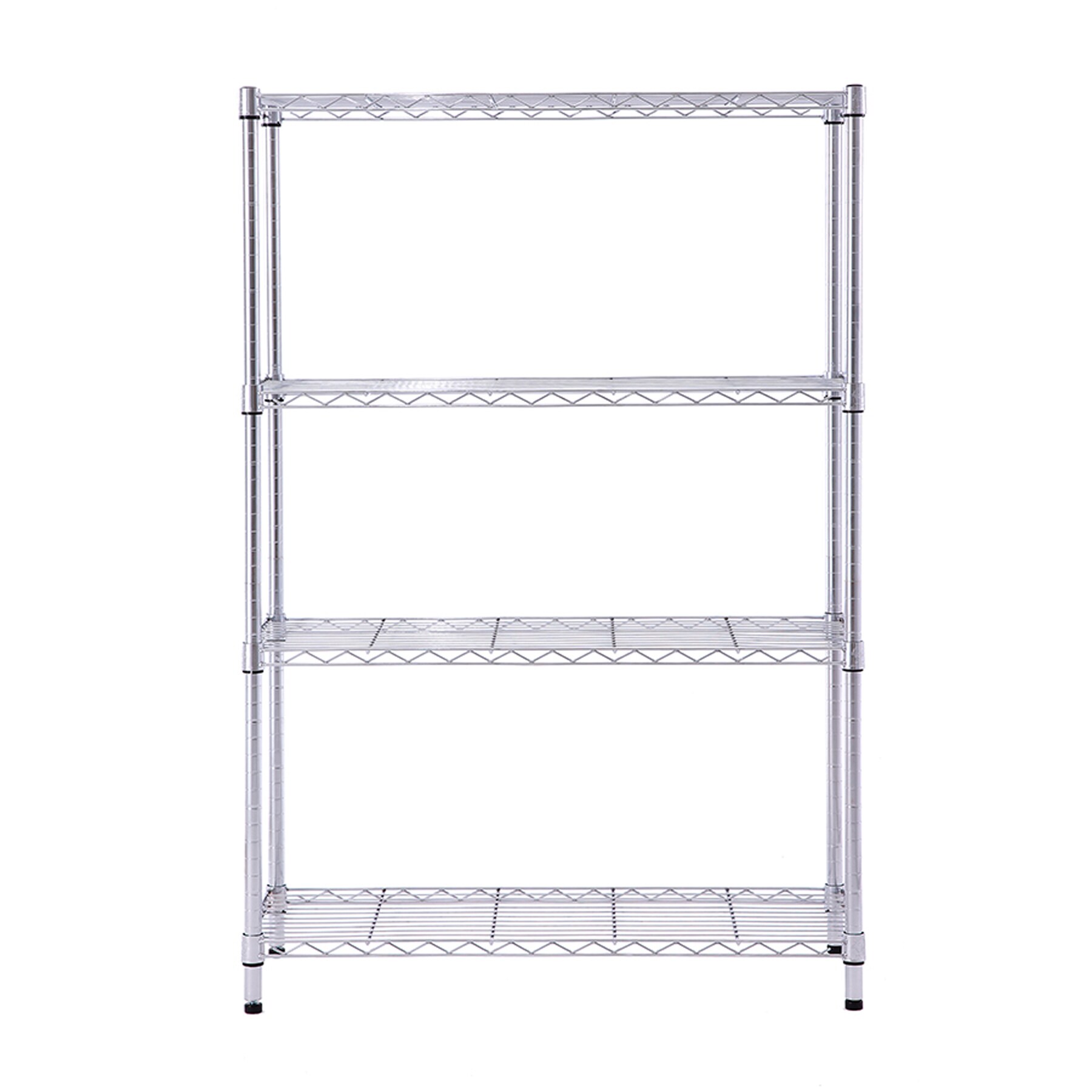 Style Selections Steel 4-Tier Utility Shelving Unit (35.7-in W x 14-in D x 53-in H) Chrome, (350-lb Capacity Per Shelf)
