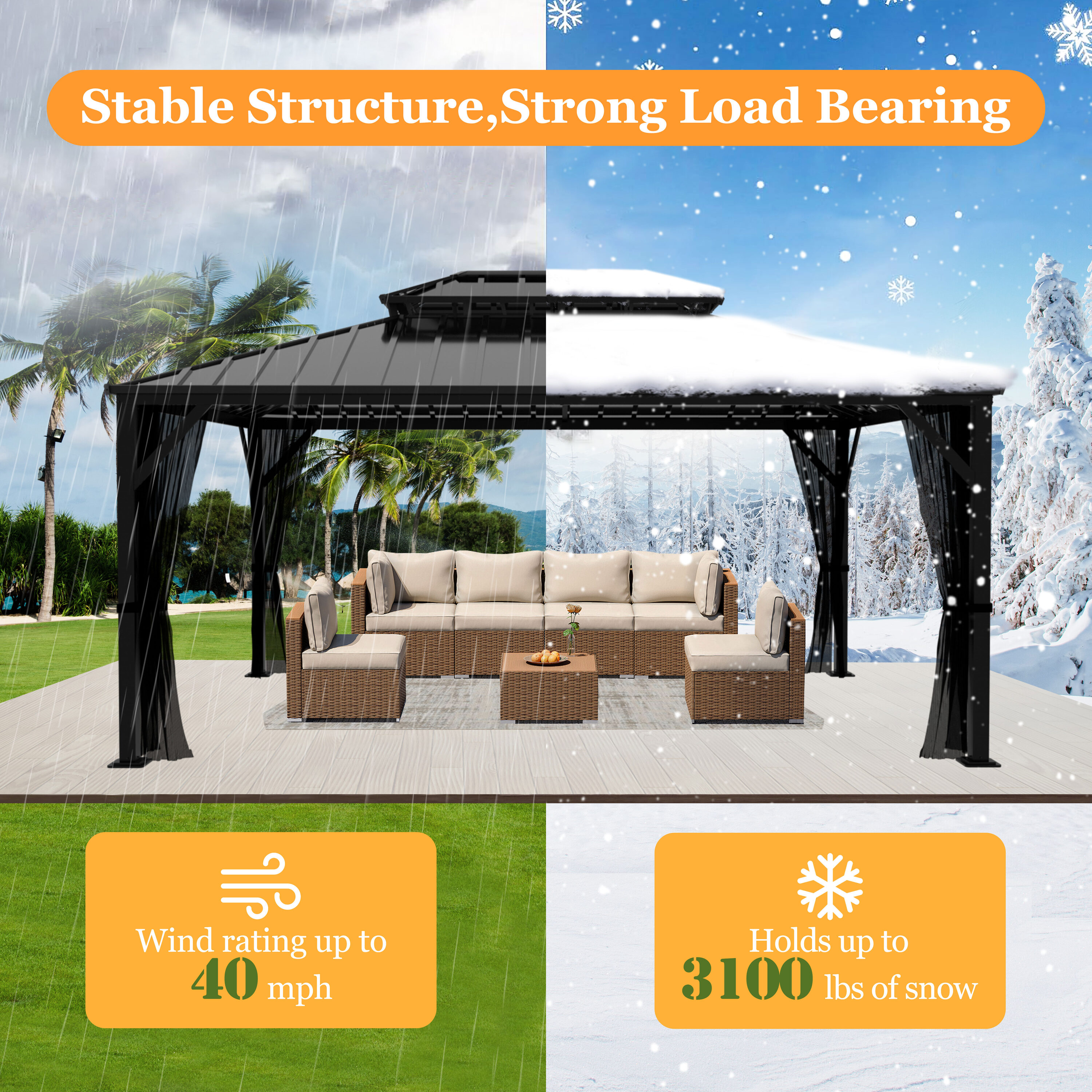 VEIKOUS PG0201-CT-1 Wood-Resin-Gazebos - View #8