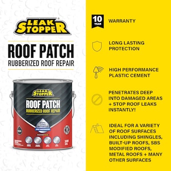 LEAK STOPPER 3.6-Quart Fibered Waterproofer Cement Roof Sealant LEAK STOPPER 3.6-Quart Fibered Waterproofer Cement Roof Sealant