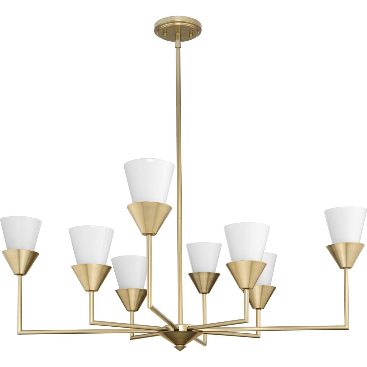 Progress Lighting P400373-205 Pinellas 8 -Light Gold Modern/contemporary For Use in Bedrooms, Dining Rooms, Foyers, Kitchens, Living Rooms Chandelier