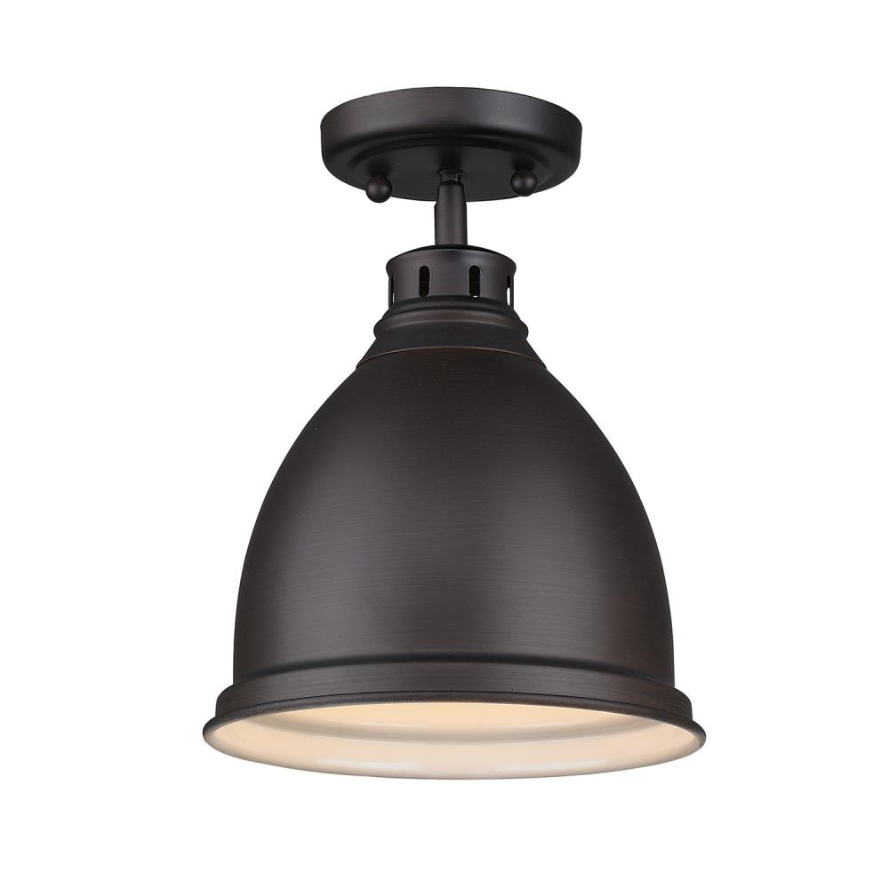 Golden Lighting 3602-FM RBZ-RBZ Duncan 1 -Light 8.88-in Oil rubbed Bronze Flush Mount Light