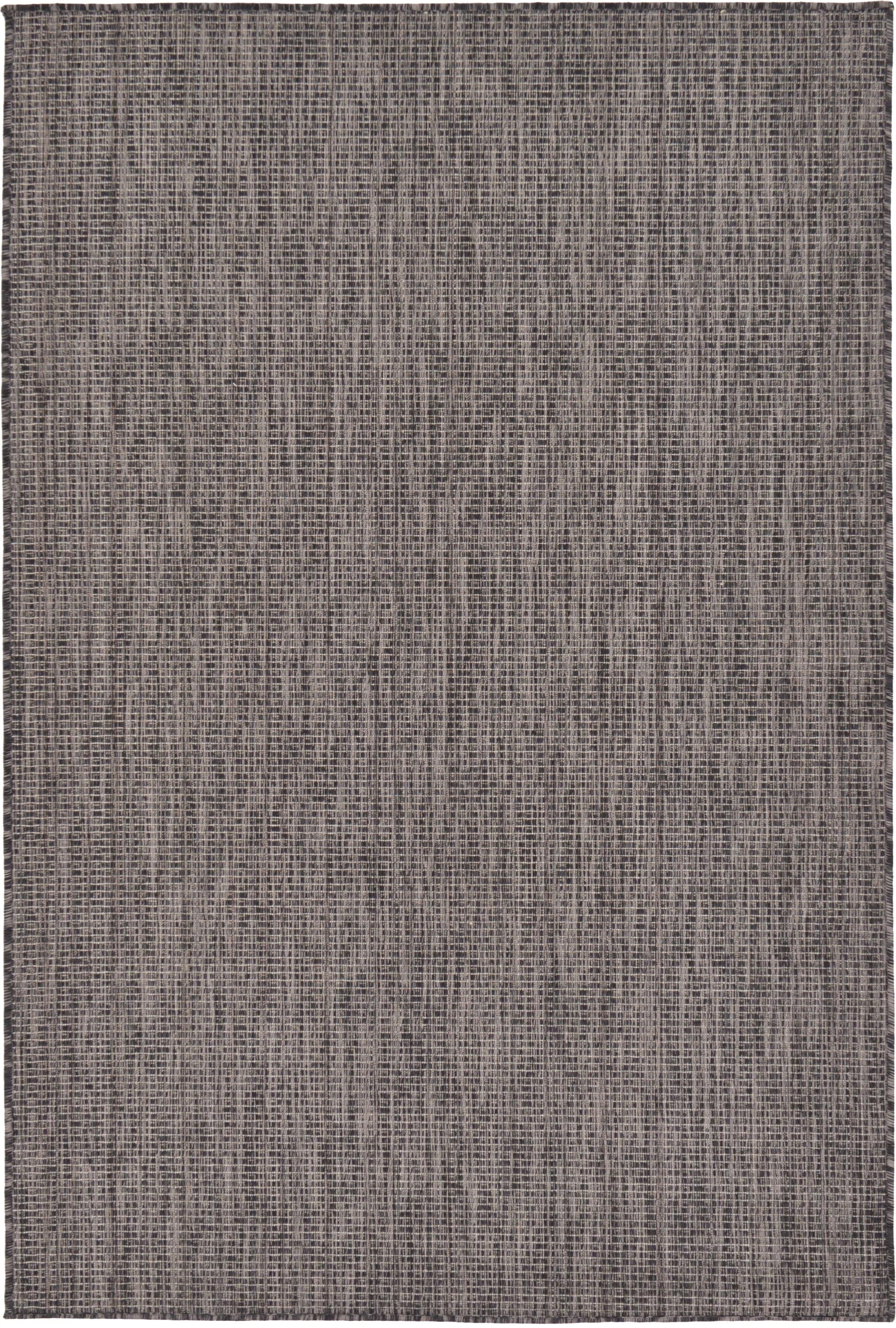 Unique Loom 3128987 Solid Outdoor 4 x 6 (ft) Loomed Polypropylene Black/Gray Rectangular Indoor/Outdoor Distressed/Overdyed Area rug