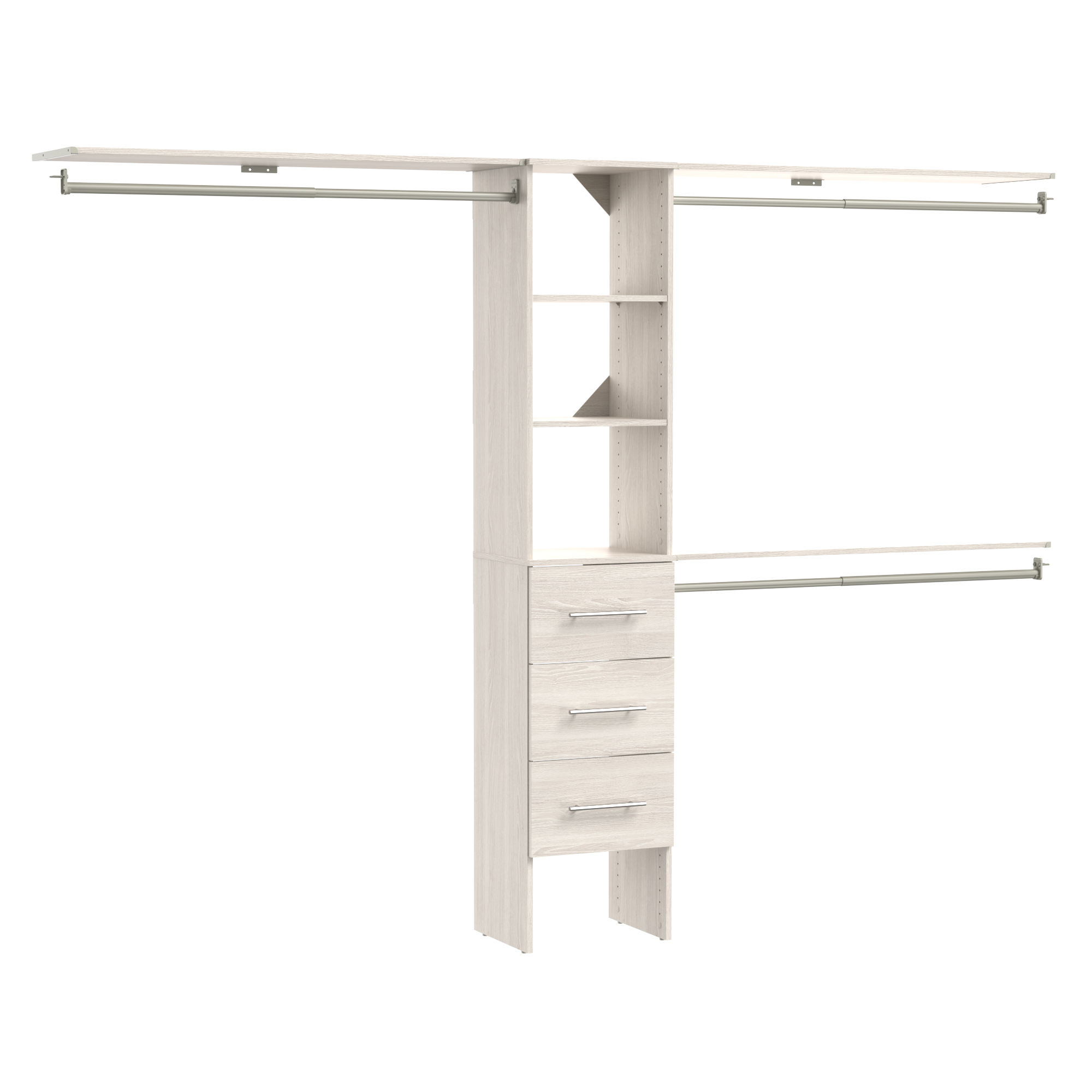 ClosetMaid 10000-04160 BrightWood Kit 8-Feet to 8-Feet W x 6.8-Feet H Frost Solid Shelving Wood Closet System