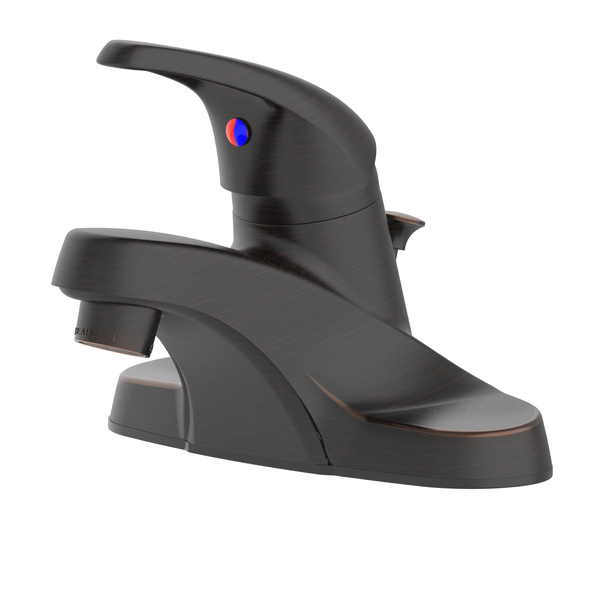 Project Source 67100W-622707 Oil-rubbed Black 4-in centerset 1-handle WaterSense Low-arc Residential Handle Bathroom Sink Faucet with Drain with Deck Plate