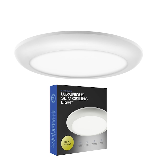 Next Glow Luxurious Slim Led Celling Light 1 6 5 In White Flush Mount The Lighting Department At Lowes Com