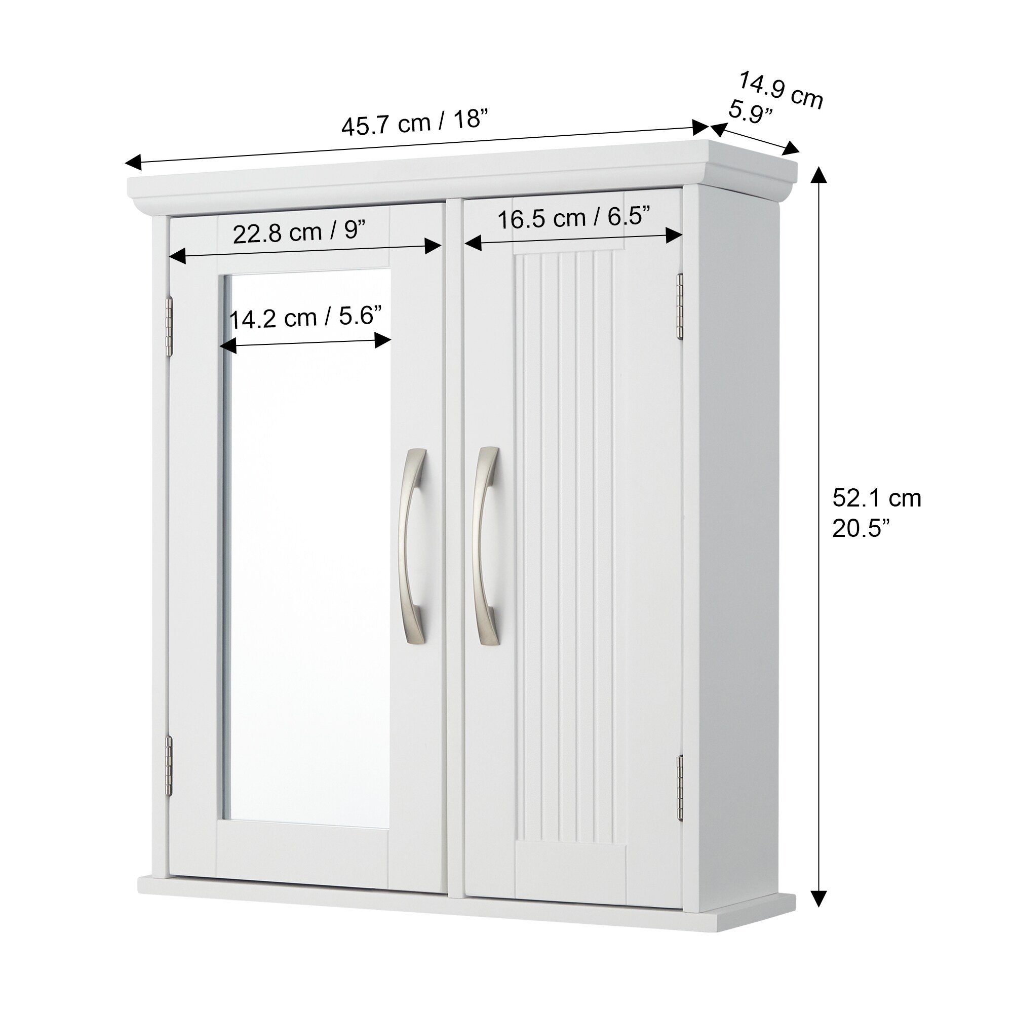 Teamson Home Newport 18-in x 20.5-in Surface Mount White Mirrored ...