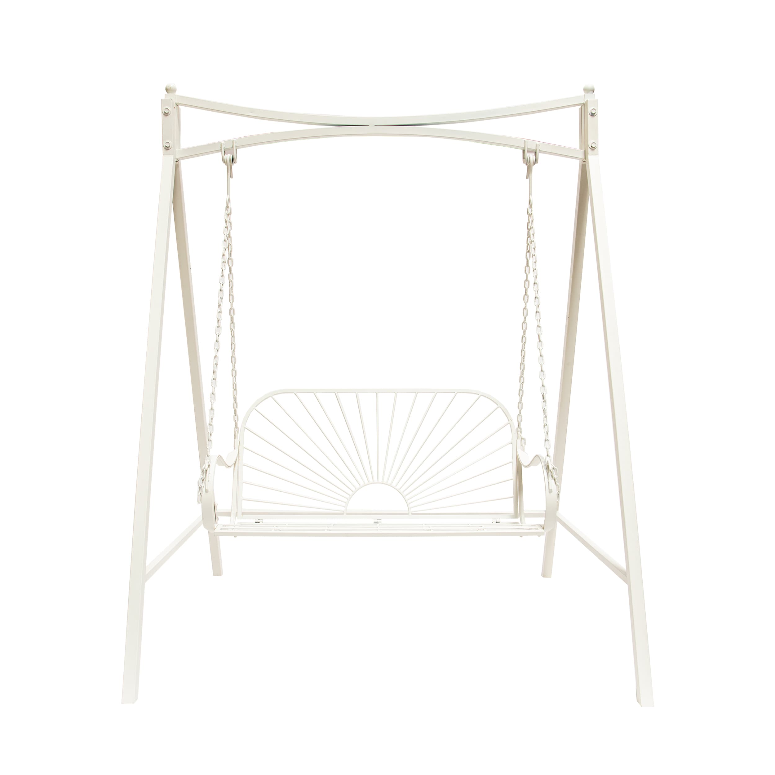 XBrand ALLSW1525WT 2 -person White Iron Outdoor Swing