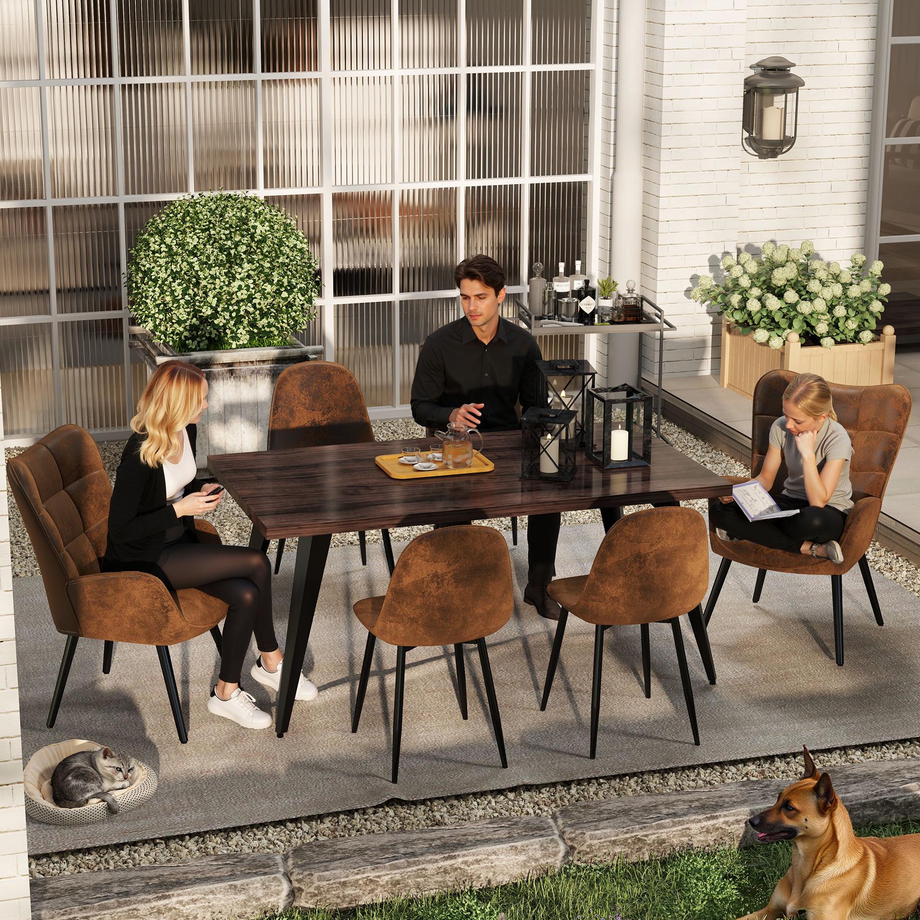 Homy Casa KYIWQ WALNUT 2 Dining-Chairs - View #2