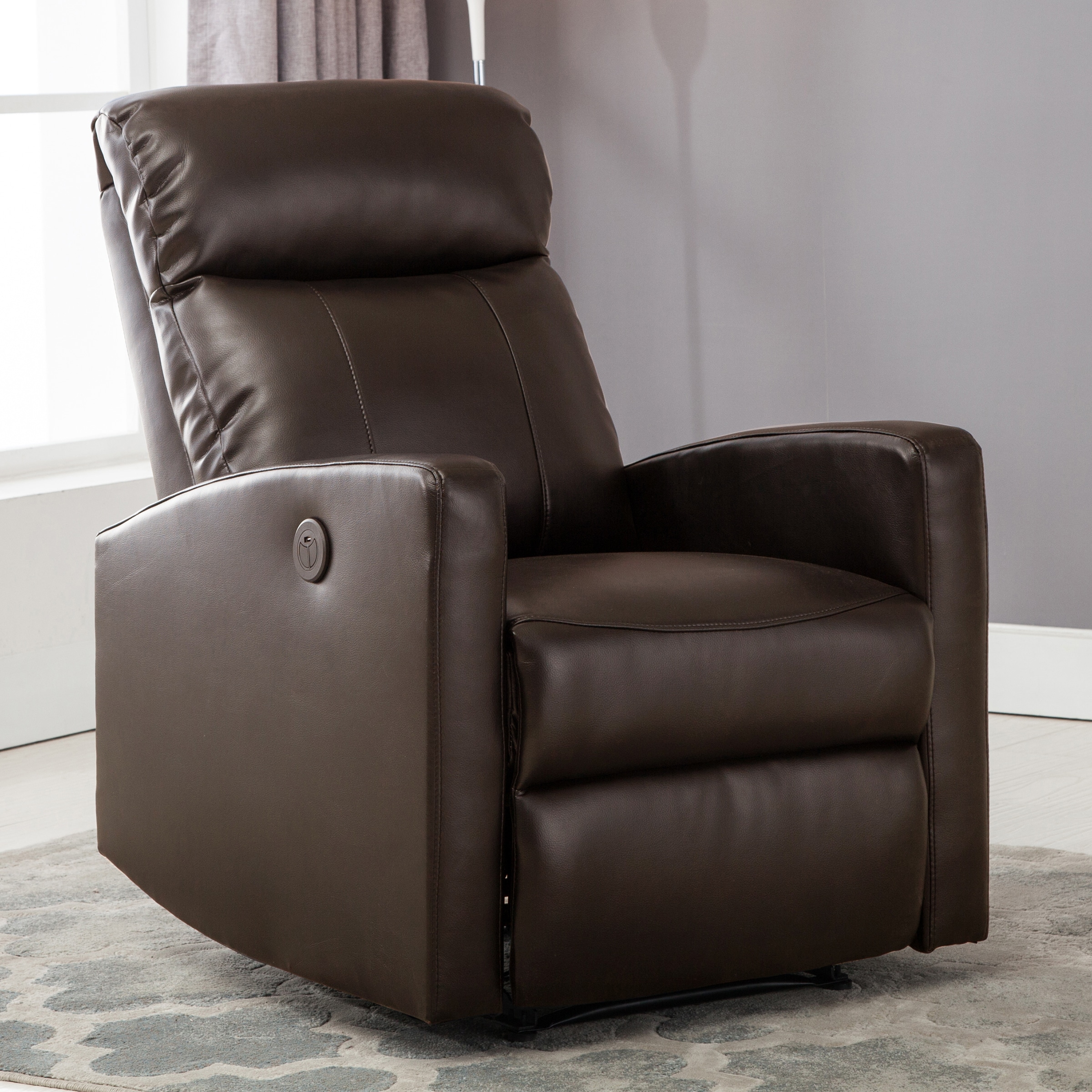 AC Pacific Sean Brown Faux Leather Upholstered Powered Reclining ...