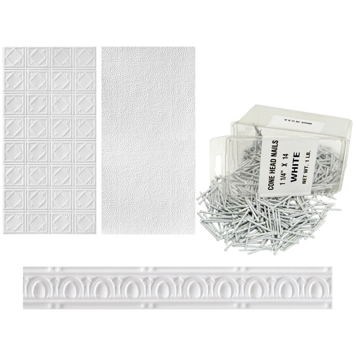 Armstrong Ceilings 48-in x 24-in Metallaire Fans White Metal/Tin Surface-Mount Panel Ceiling Tiles Armstrong Ceilings 48-in x 24-in Metallaire Fans White Metal/Tin Surface-Mount Panel Ceiling Tiles