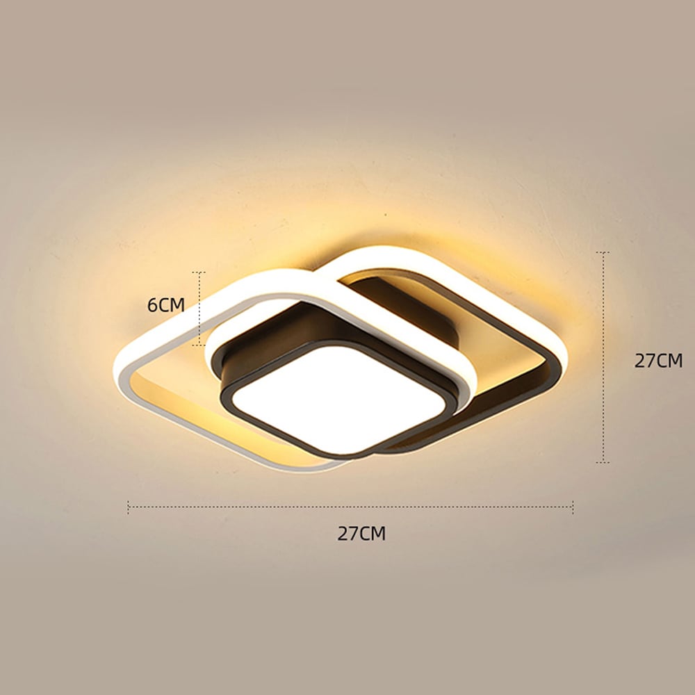 Oukaning HG-ZYLLJM-4521 19-in 1 -Light 10.62-in Brushed Black Integrated LED Flush Mount Light