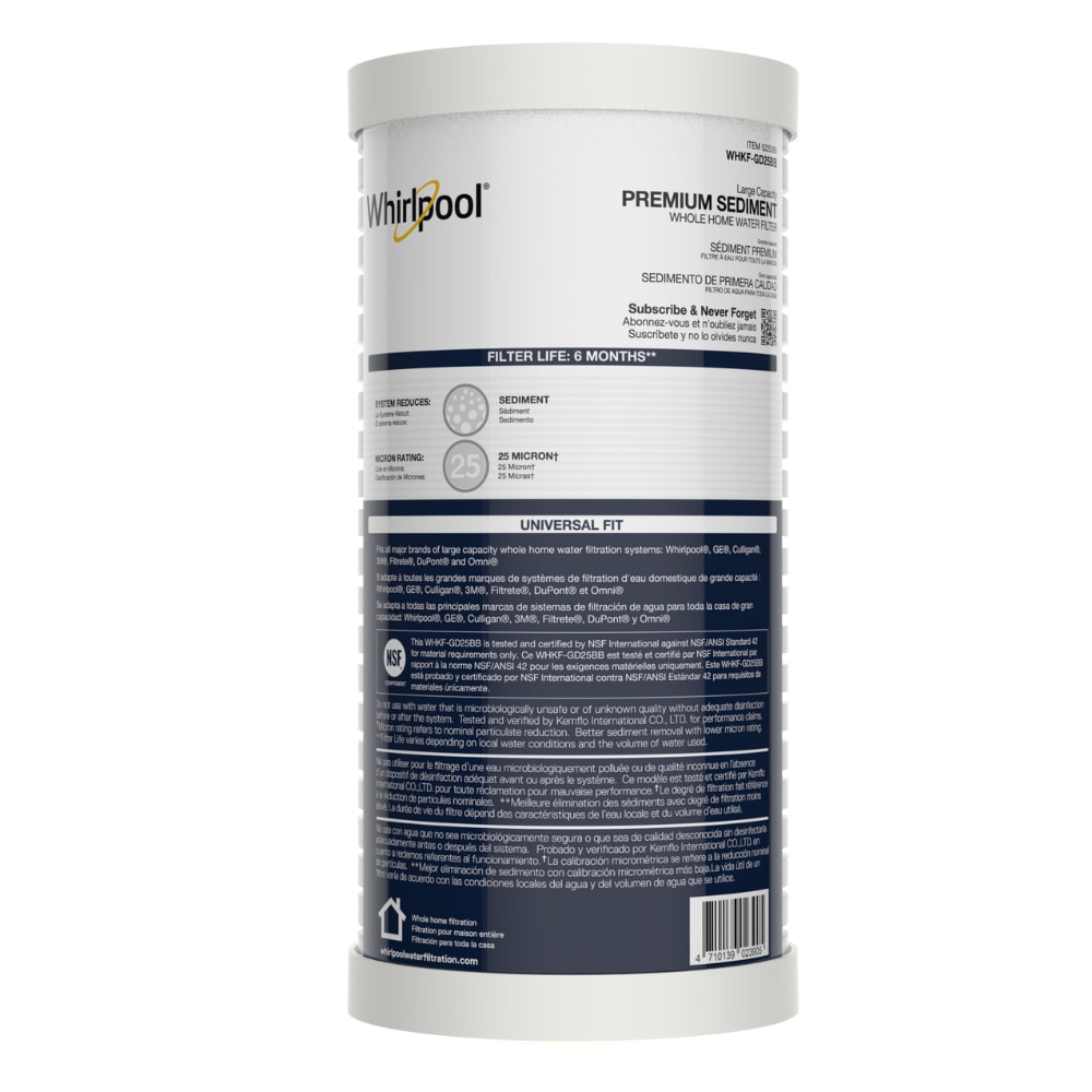 Whirlpool Sediment and particulate Whole house Replacement Filter #WHKF-GD25BB