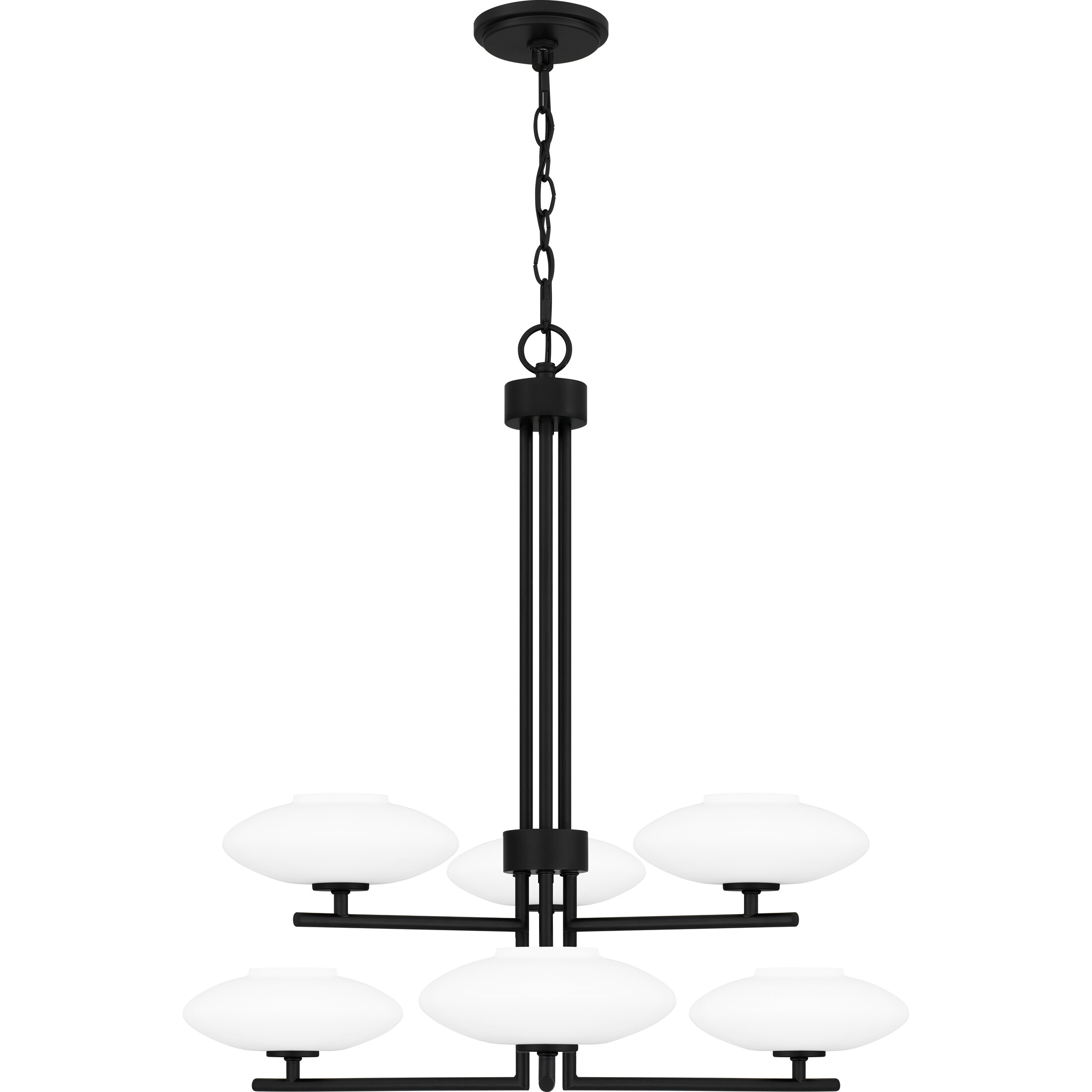 Quoizel QCH5577MBK Chenal 6-Light Matte Black Transitional Damp Rated Chandelier