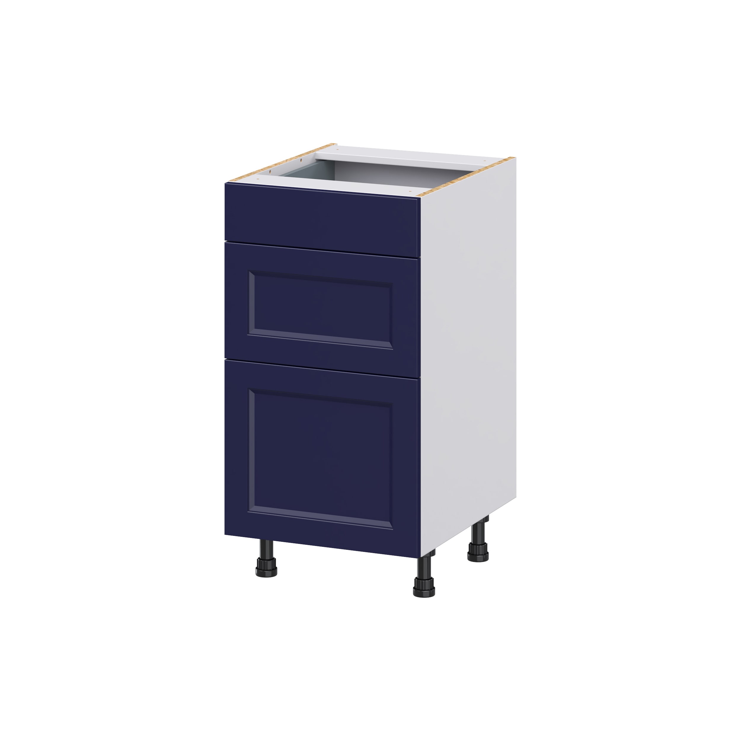 Hugo&Borg DSV3D18-LO Lorette 18-in W x 34.5-in H x 21-in D Navy Blue 3 -Drawers Drawer Base Fully assembled Cabinet (Recessed Panel Shaker)