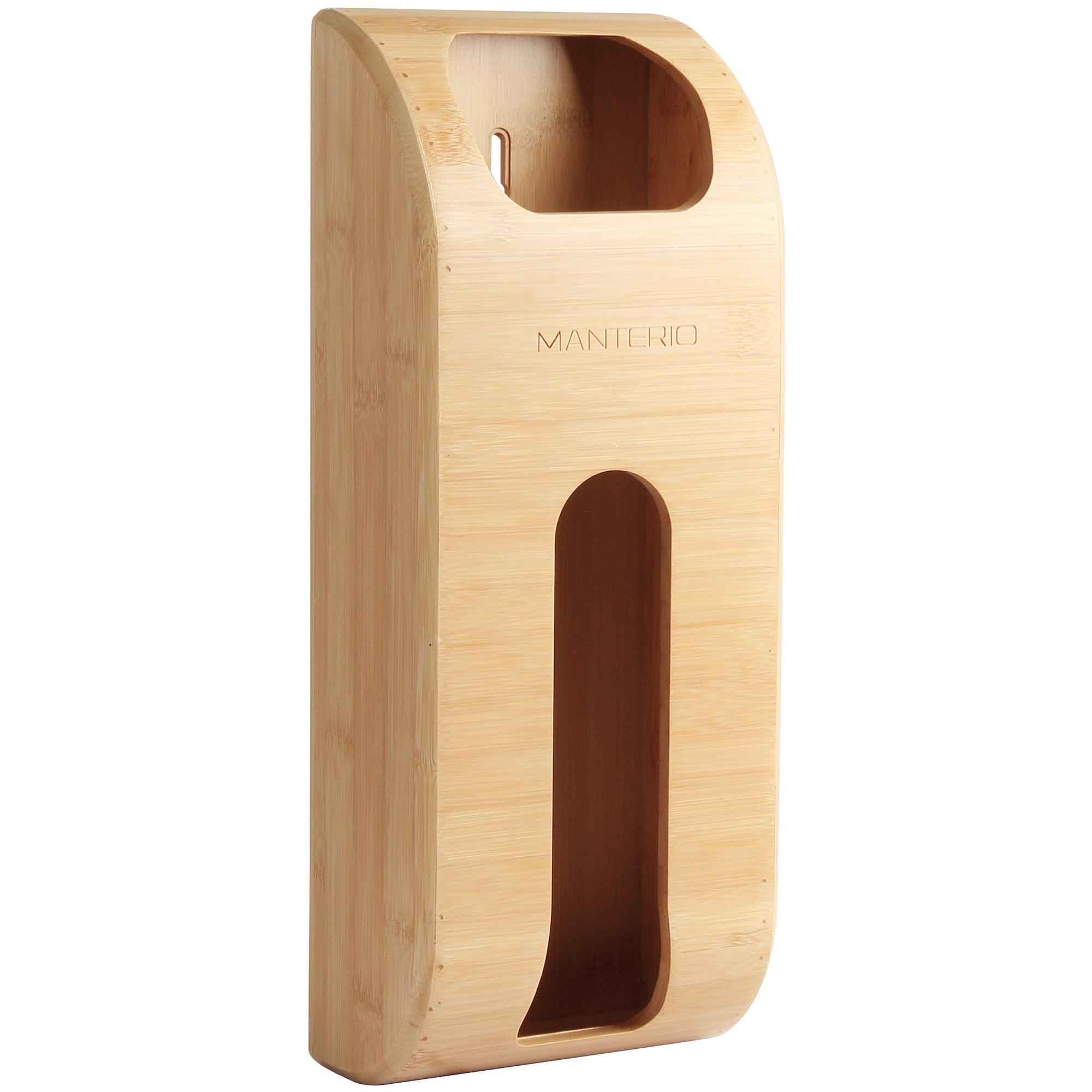Manterio MNT-SBDBBR 6-Inches W x 15.5-Inches H x 3.5-Inches D 2 -Tier Cabinet-mount Bamboo Wood Bag organizer