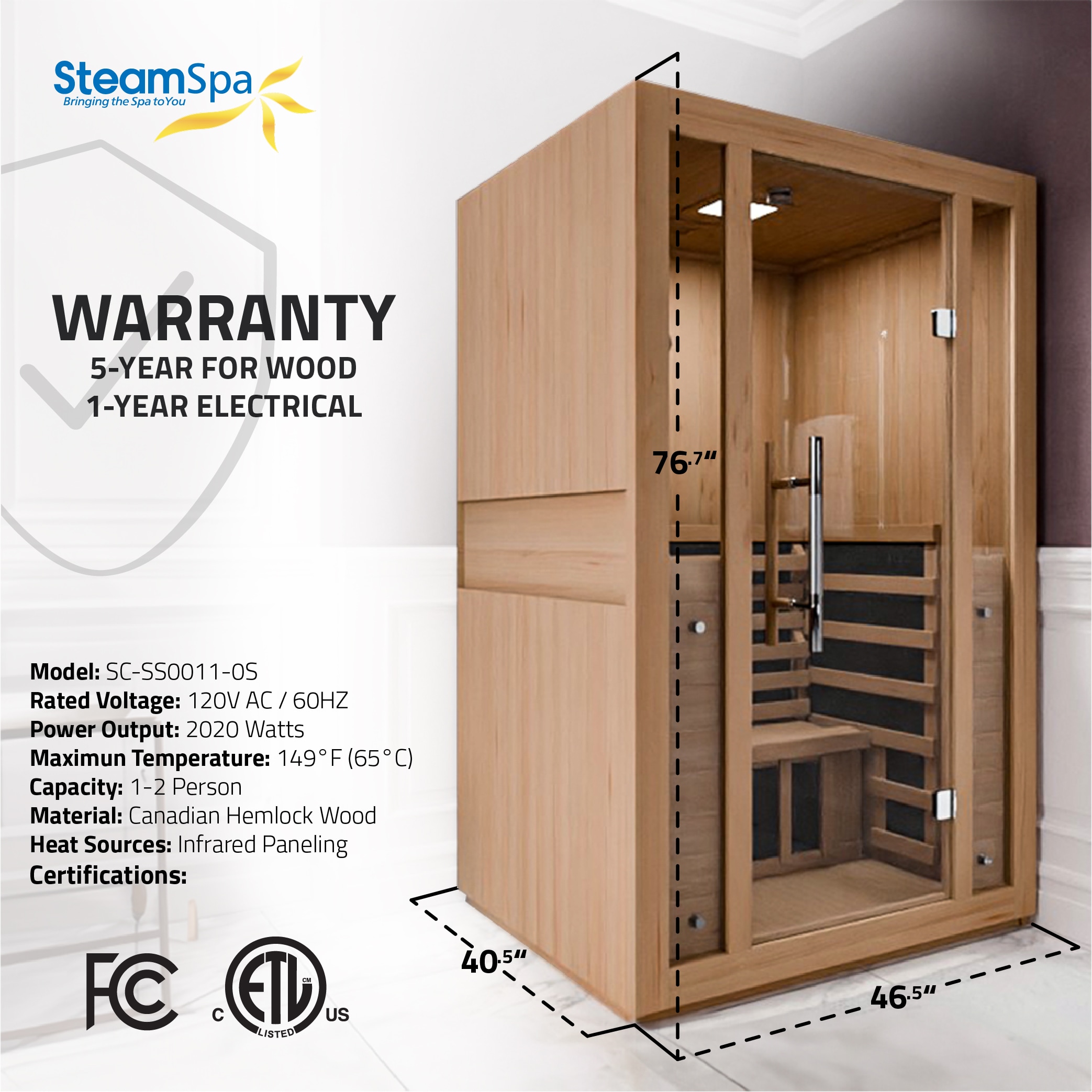 SteamSpa SC-SS0011-0S Indoor-Saunas - View #7