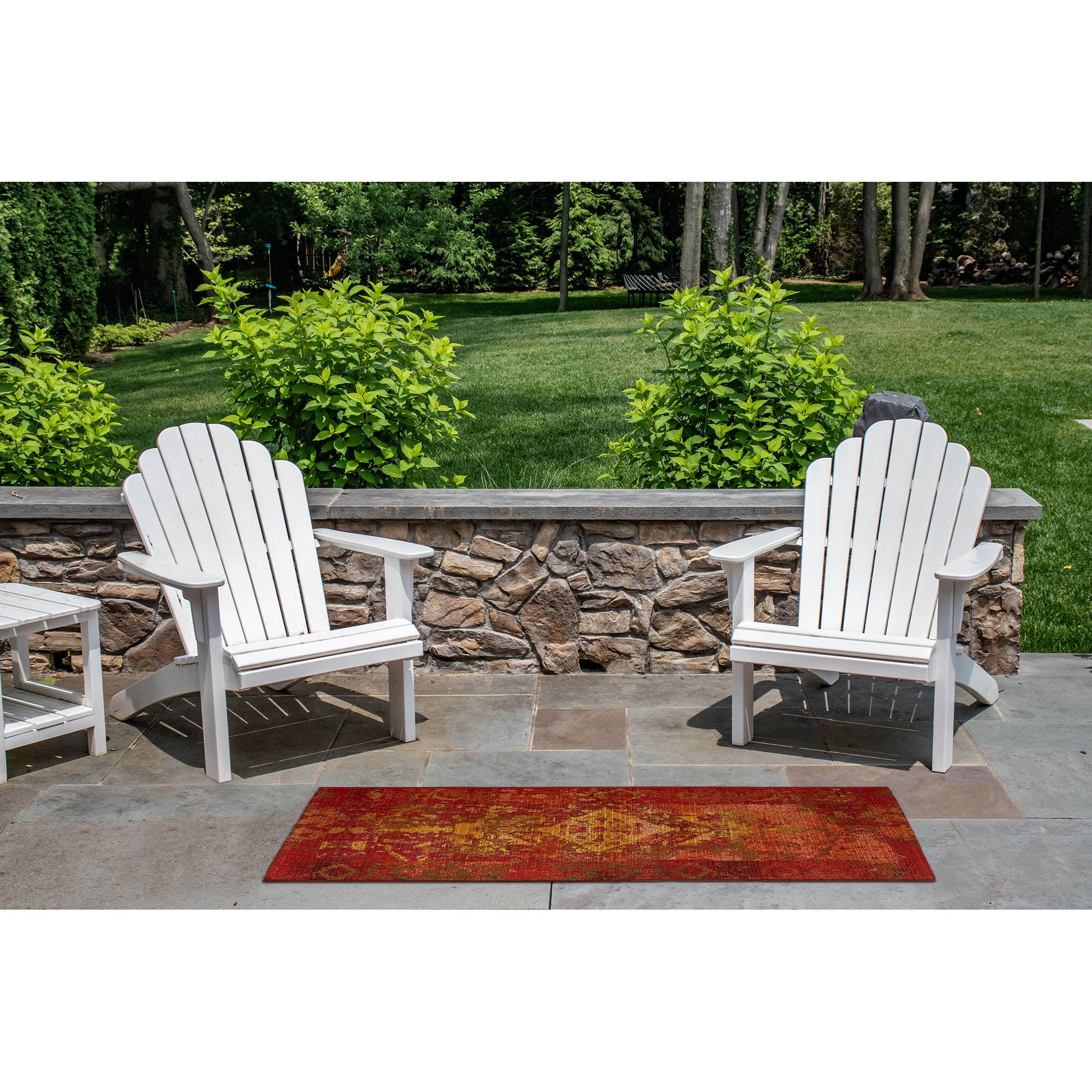 Liora Manne MNAR5804317 Marina 2 x 5 (ft) Loomed Polypropylene Saffron Rectangular Indoor/Outdoor Medallion Oriental Runner rug