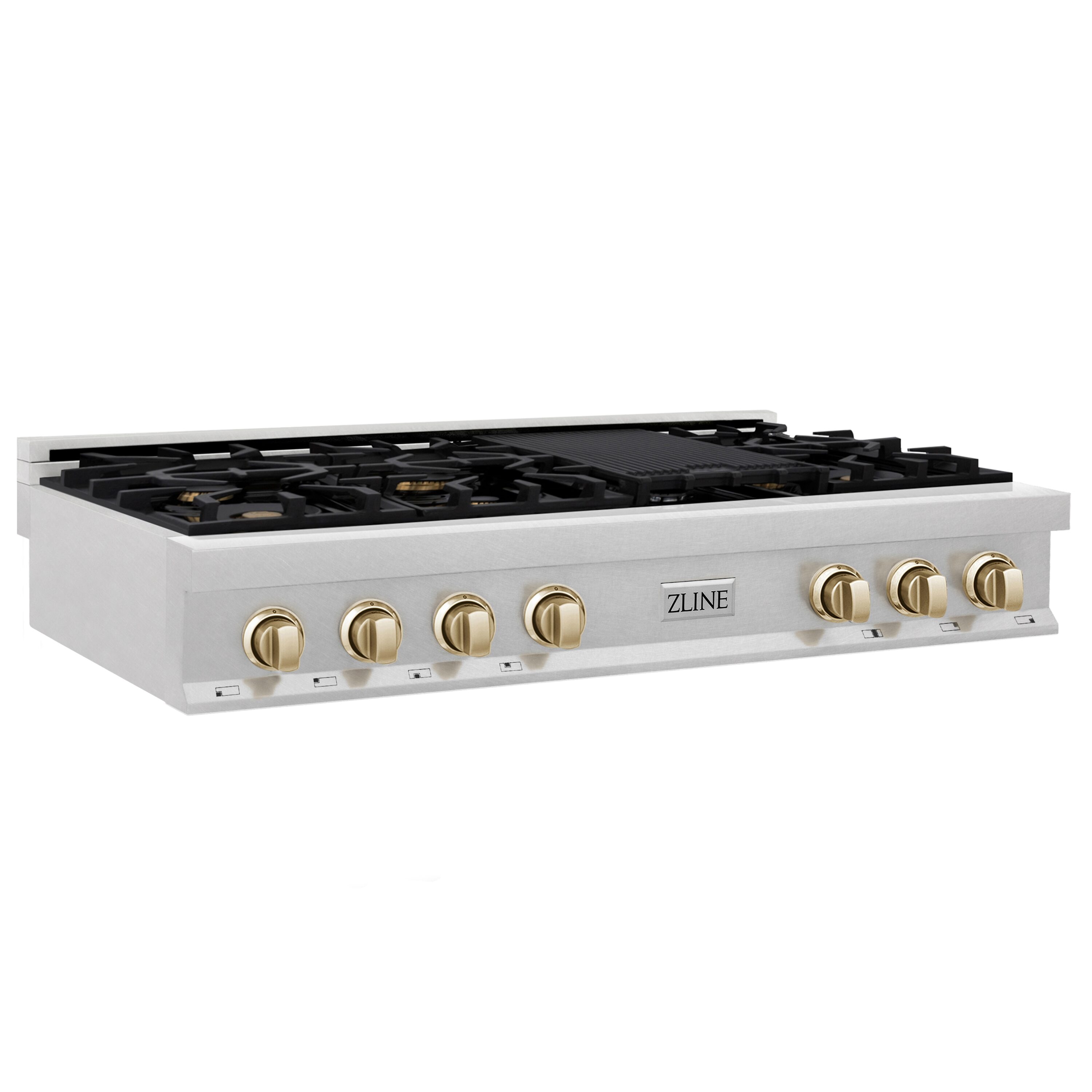 ZLINE KITCHEN & BATH RTSZ-48-G Professional Autograph Edition 48-in 7 burners Stainless steel Gas Cooktop (Griddle Included)