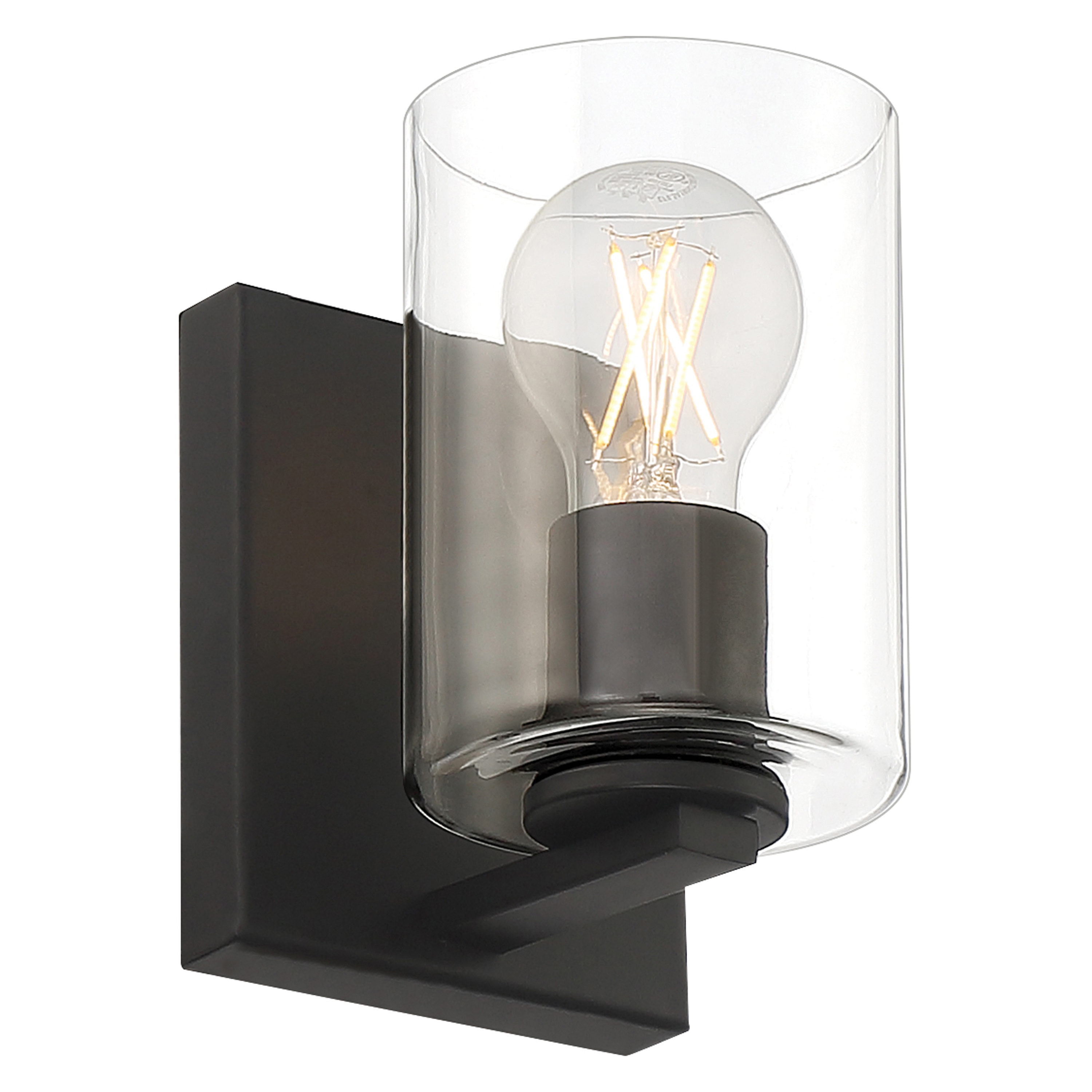 Oslo Matte Black Cylinder LED Vanity Wall Sconce