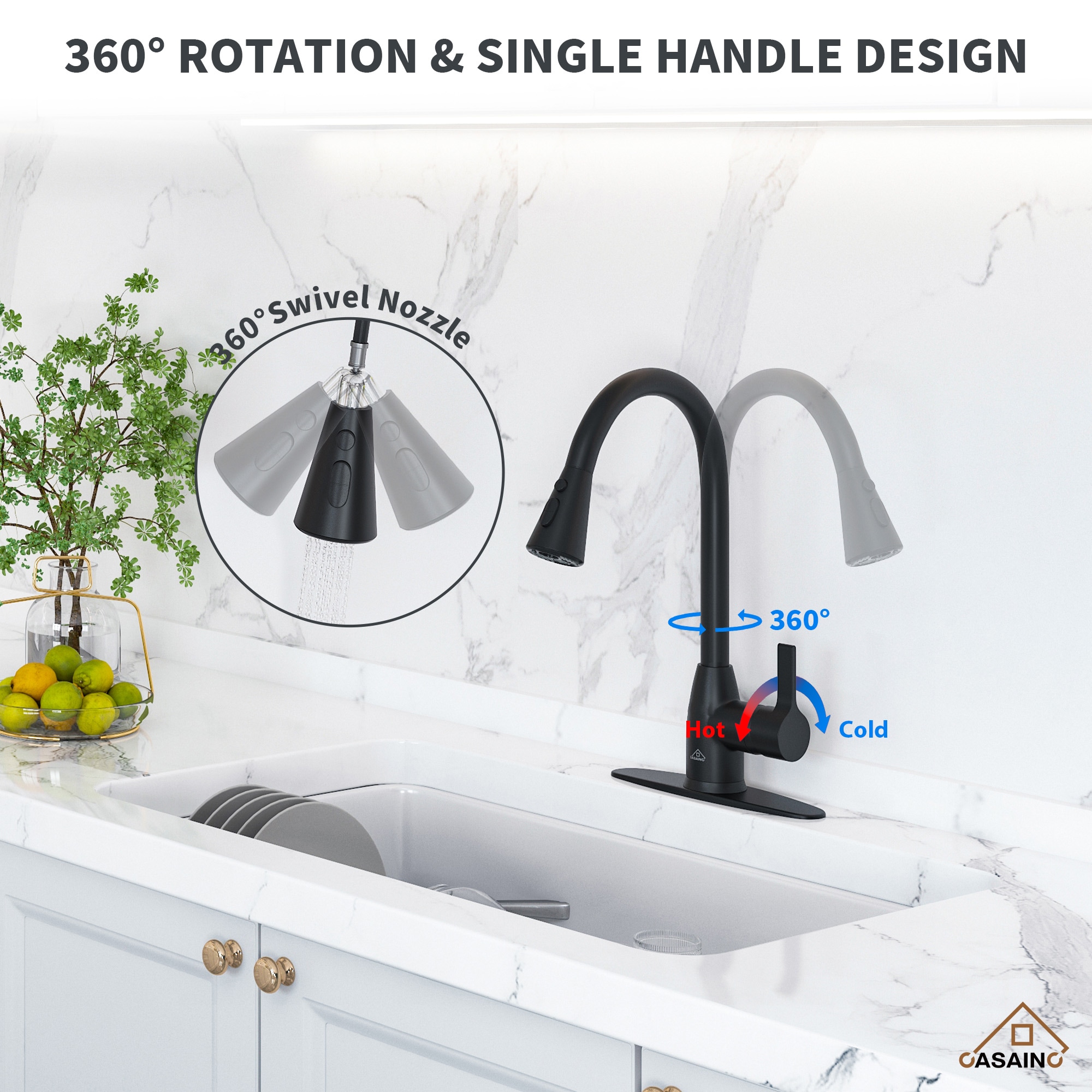 CASAINC CA-D0574-MW Kitchen-Faucets - View #4