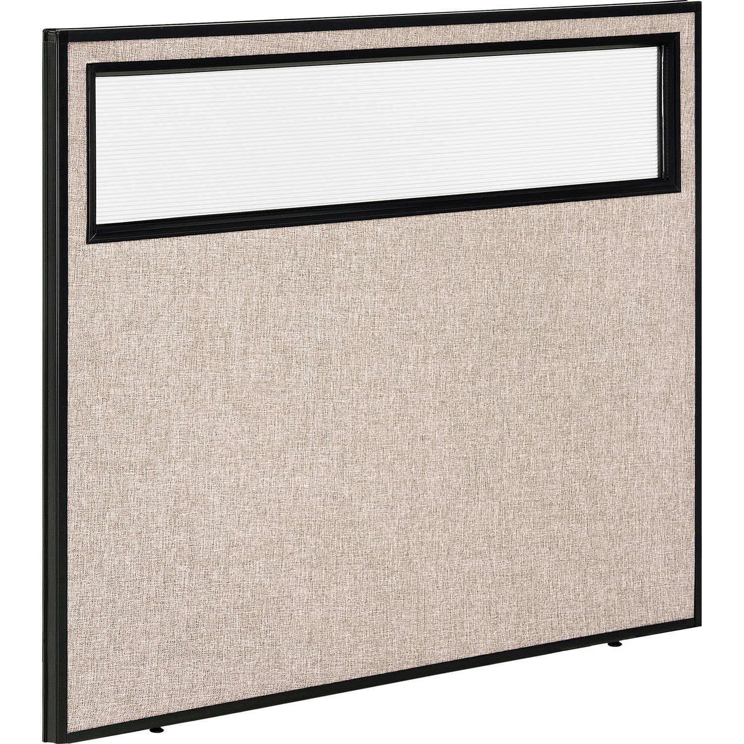 Global Industrial 694755WTN Office Partition Panel With Partial Window 48-14-inW x 42-inH Tan
