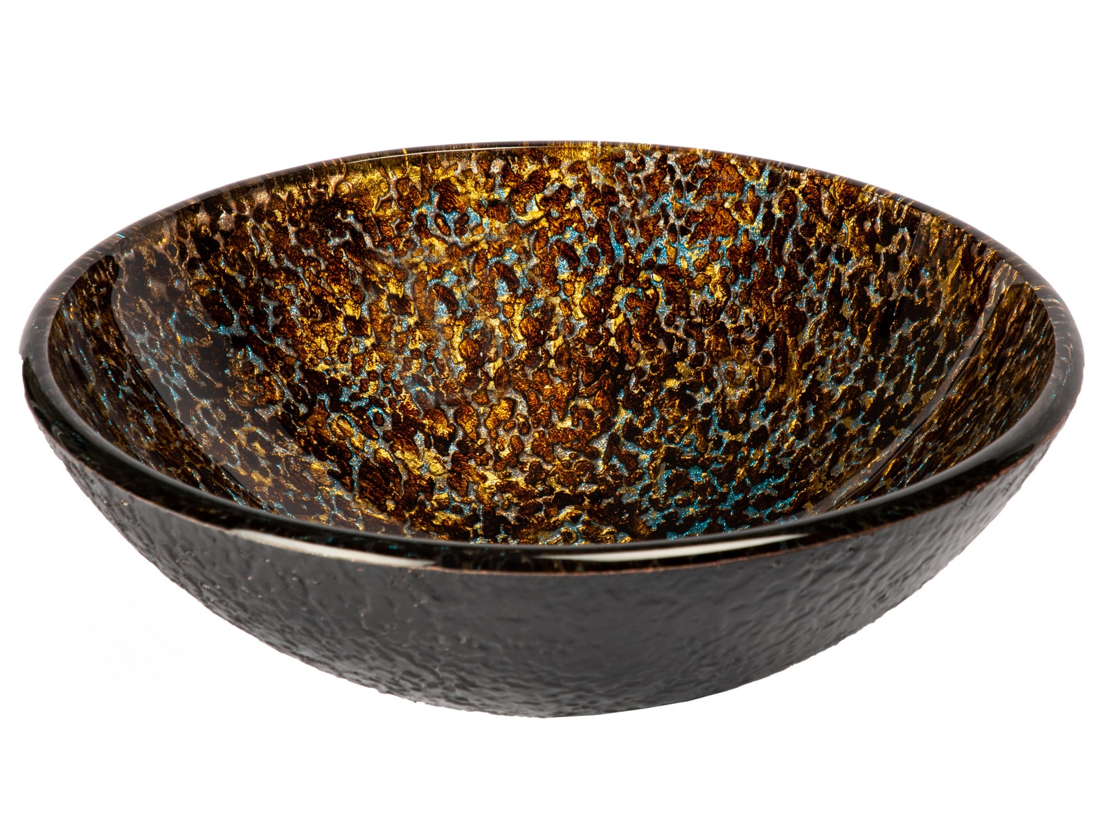 Eden Bath EBGS61 Glass Vessel Round Modern Brown Bathroom Sink ( 16.5-Inches x 16.5-Inches )