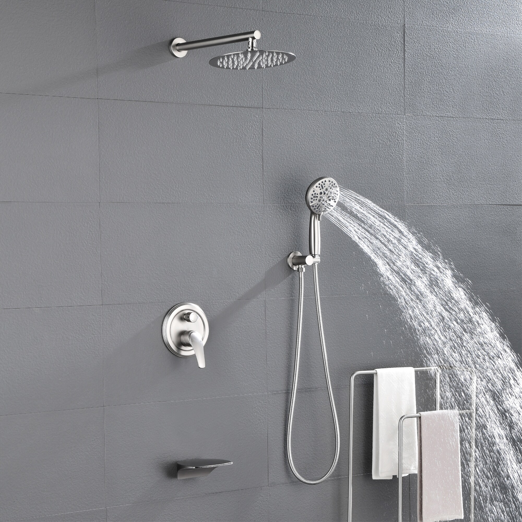 WELLFOR SPA-88040BN-10 Showerhead-Bar-Panels - View #3