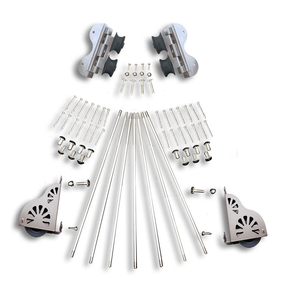 Quiet Glide QG71002 Satin Nickel Library Ladder Hardware Kit