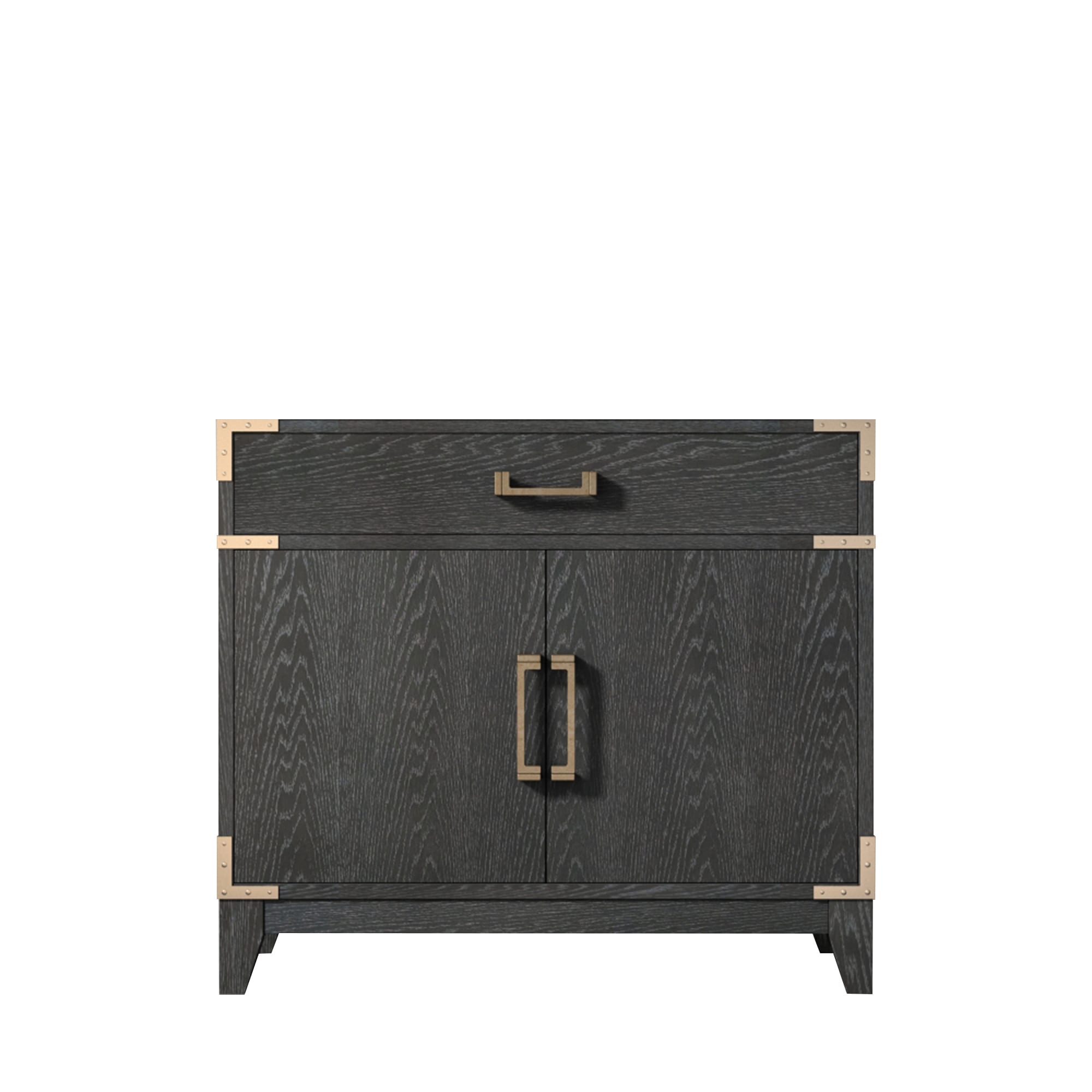 Lexora LVW36SJ000 Wilton 36-in Black Oak Bathroom Vanity Base Cabinet without Top