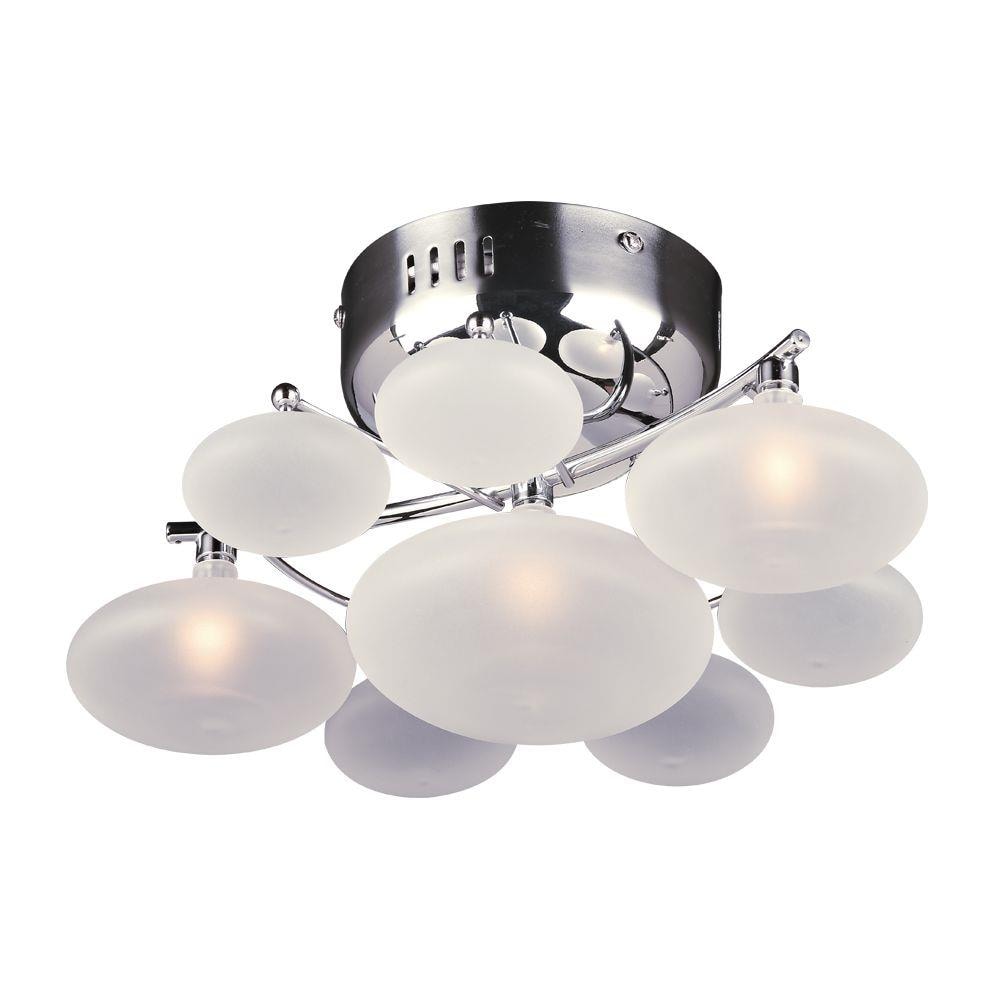 PLC Lighting 96940PC 1-Light Polished Chrome Flush Mount Light