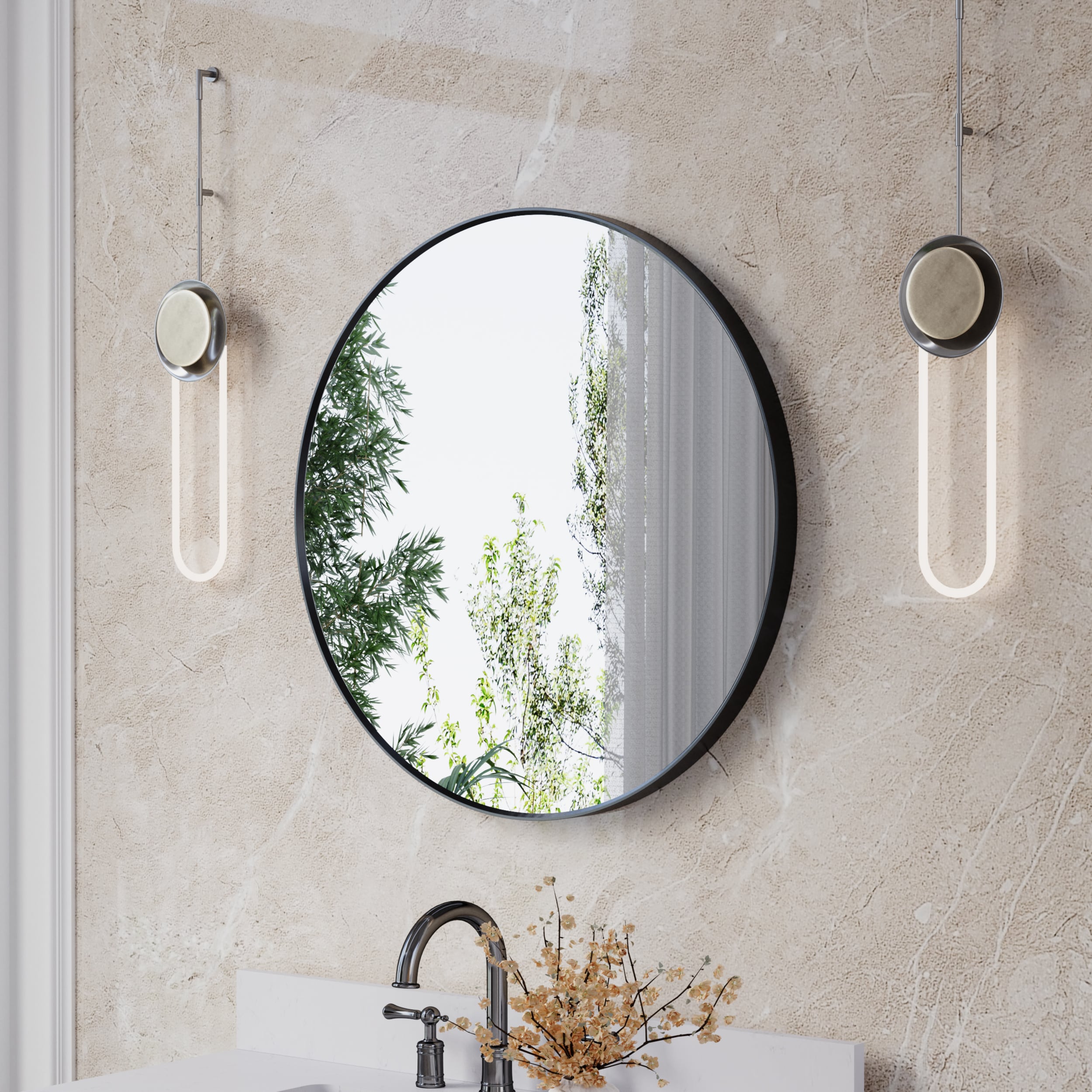 Forclover HYFC-BA282BK Framed-Bath-Mirrors - View #3