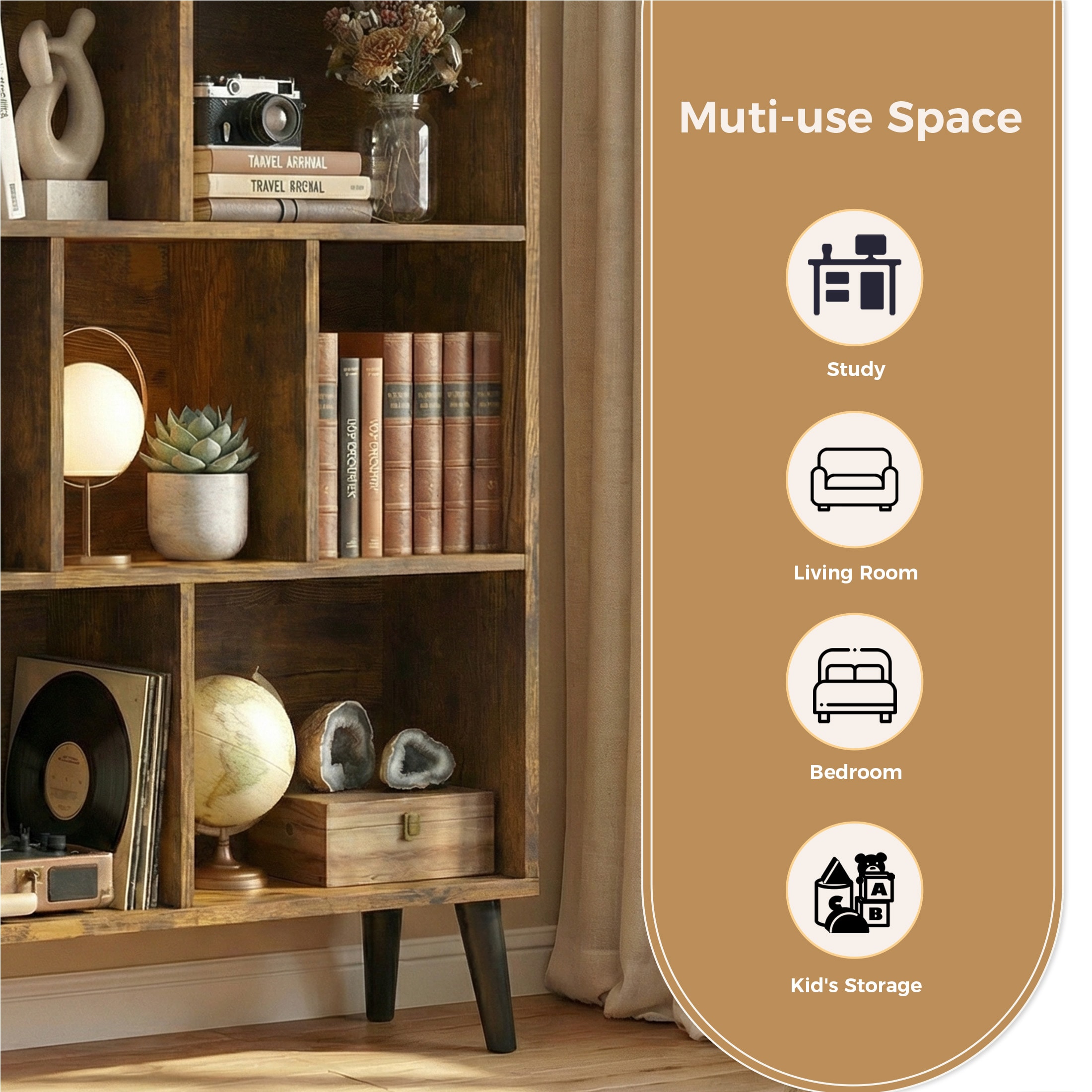 Sweetcrispy L-FO-SJV3CDT-BN bookcases - View #3
