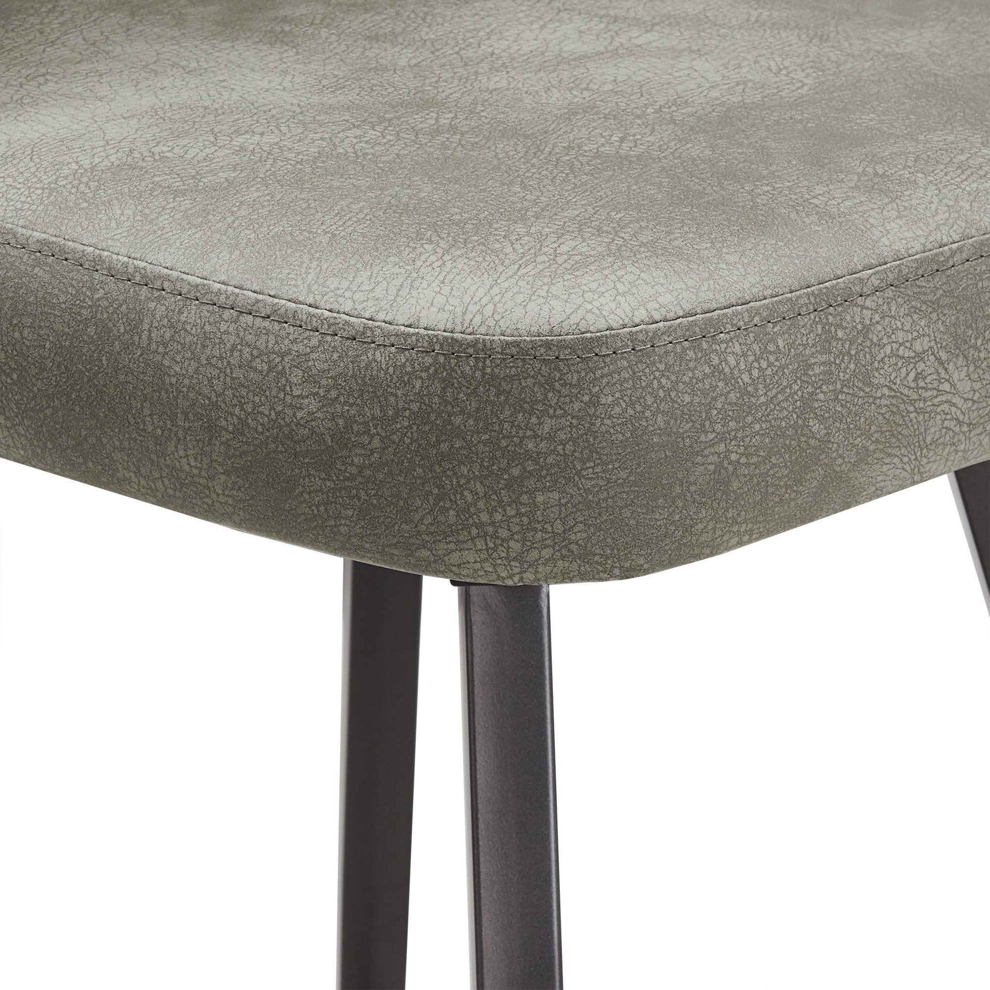 Safavieh - Iron Gray Finish Metal Light Gray Faux Leather Swivel Counter Height Chair - Set of 2