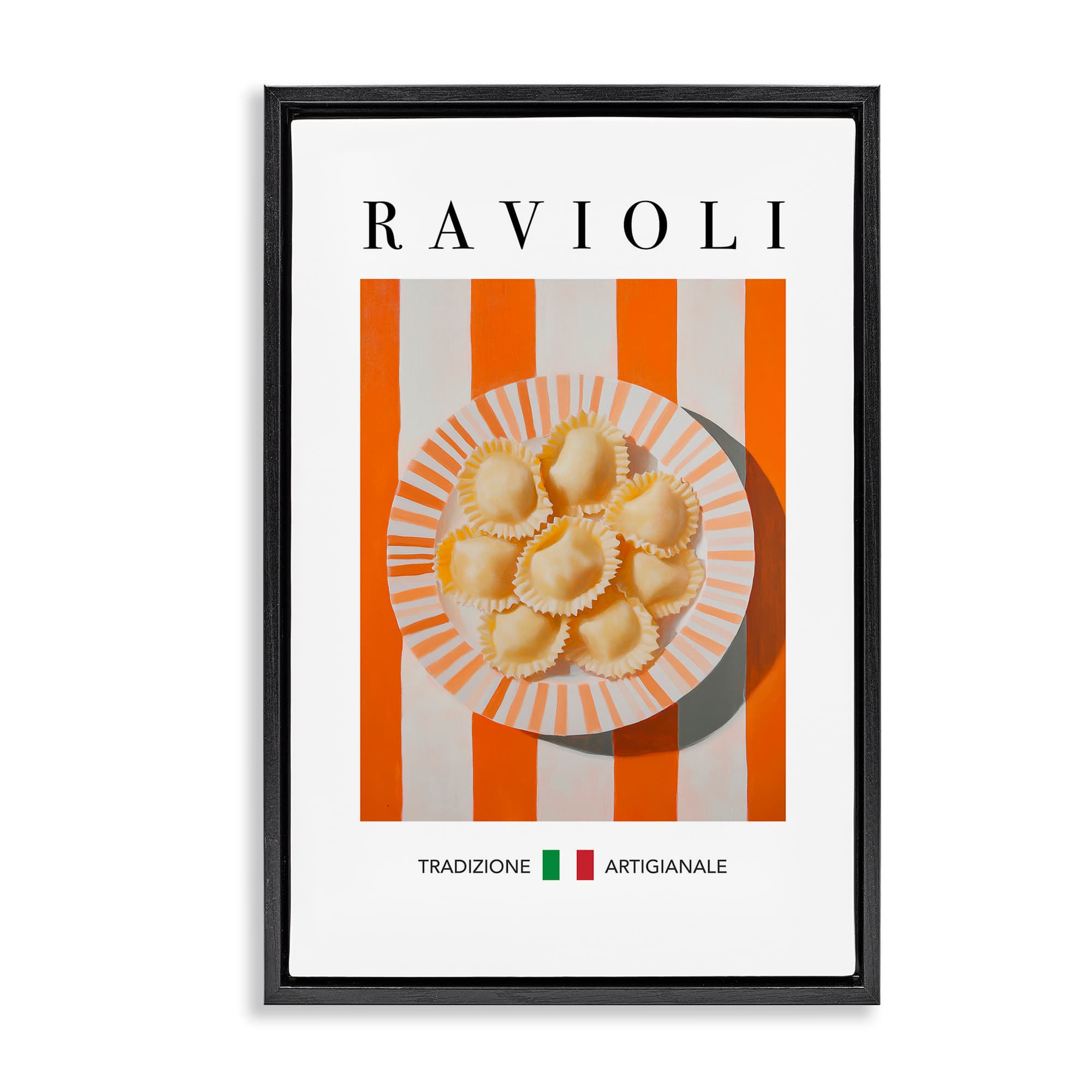 Stupell Industries BT-225-FFB-20X30 Traditional Ravioli Pasta Black Framed Floater Canvas Wall Art By Andreas Magnusson 21 x 31