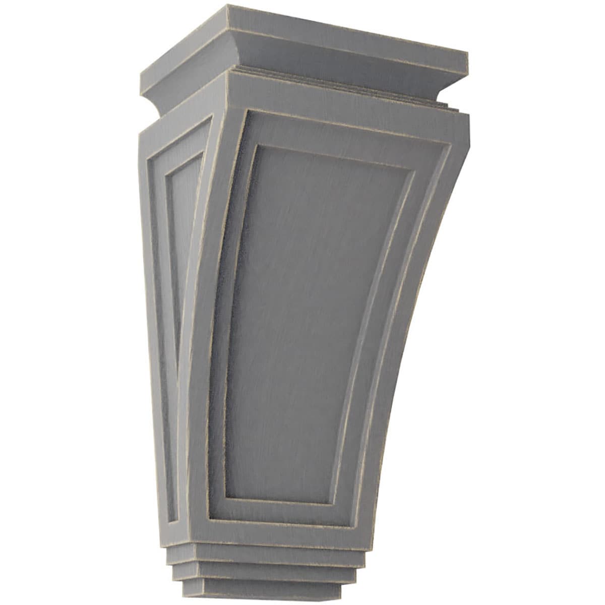 Ekena Millwork CORWD06X04X12ARPG 6-in x 4.75-in x 12-in Vintage Decor Finished Rubberwood Gray Wood Paintable/Stainable Corbel