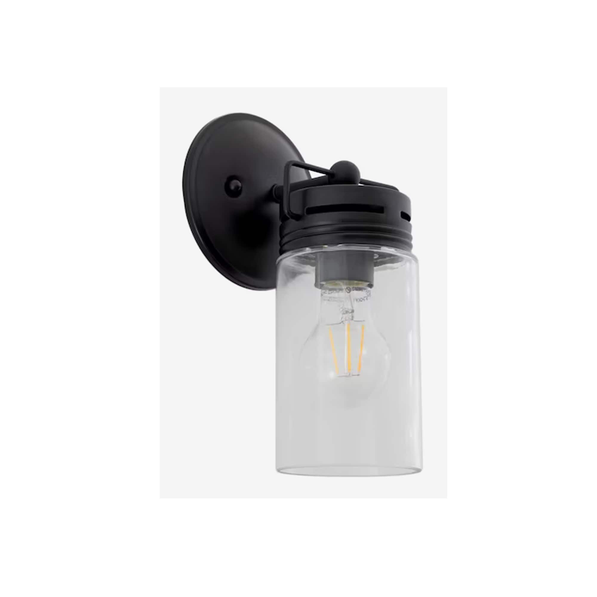 allen + roth TC01023-BK-1 Vallymede 5-in 1 -Light Matte Black Farmhouse Vanity light